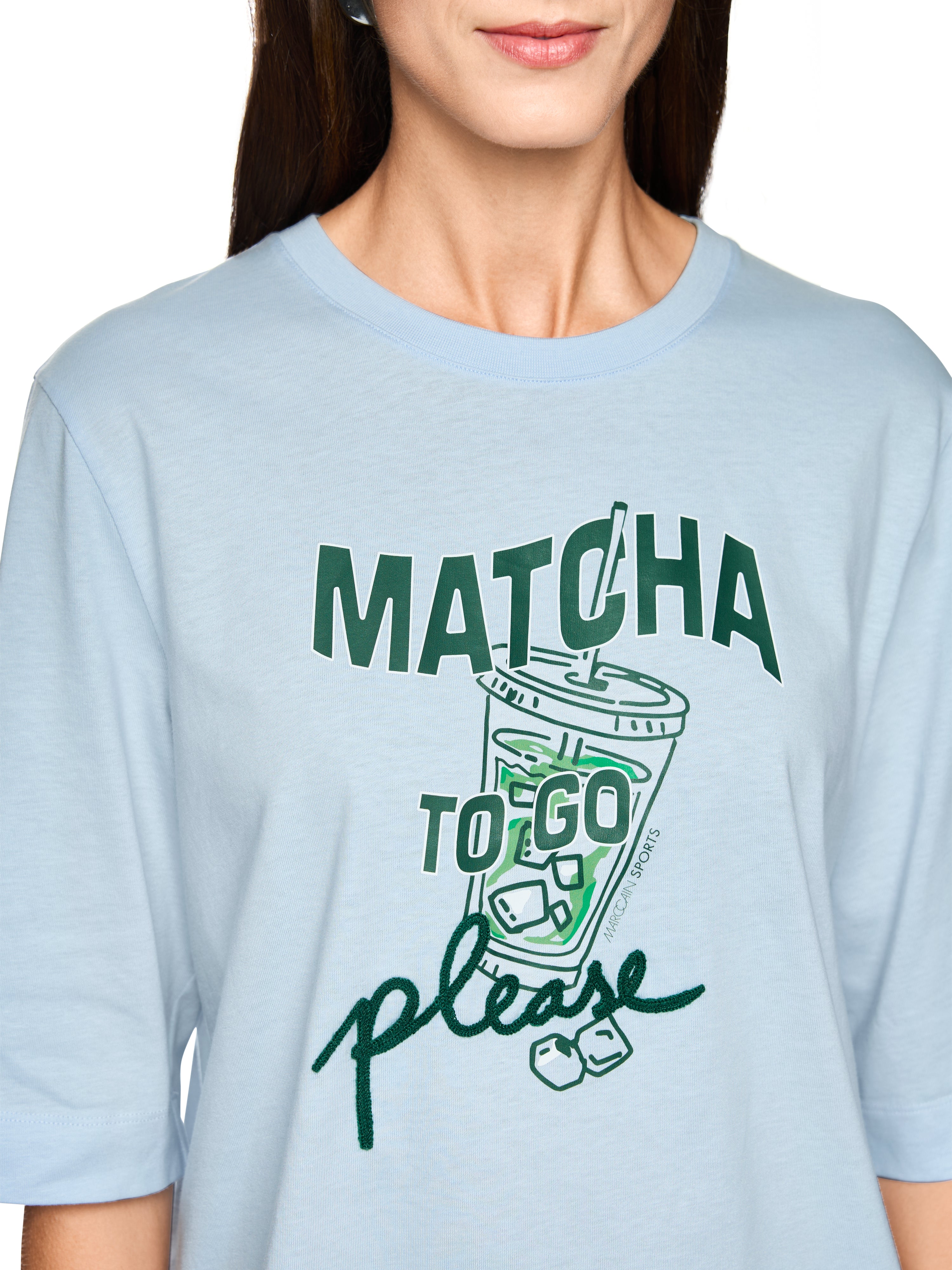 Marc Cain Shirt mit Matcha-Print "Rethink Together"