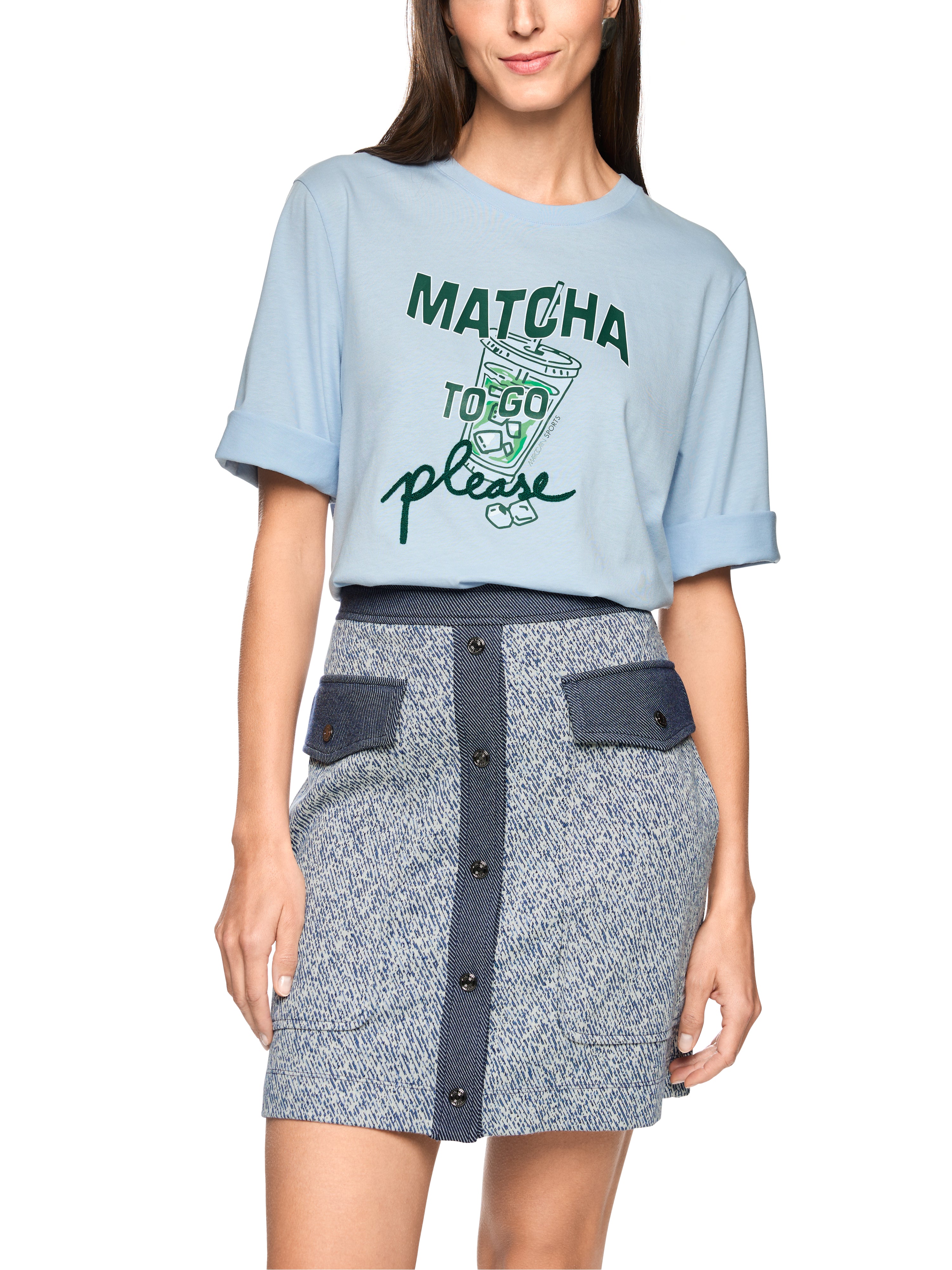 Marc Cain Shirt mit Matcha-Print "Rethink Together"