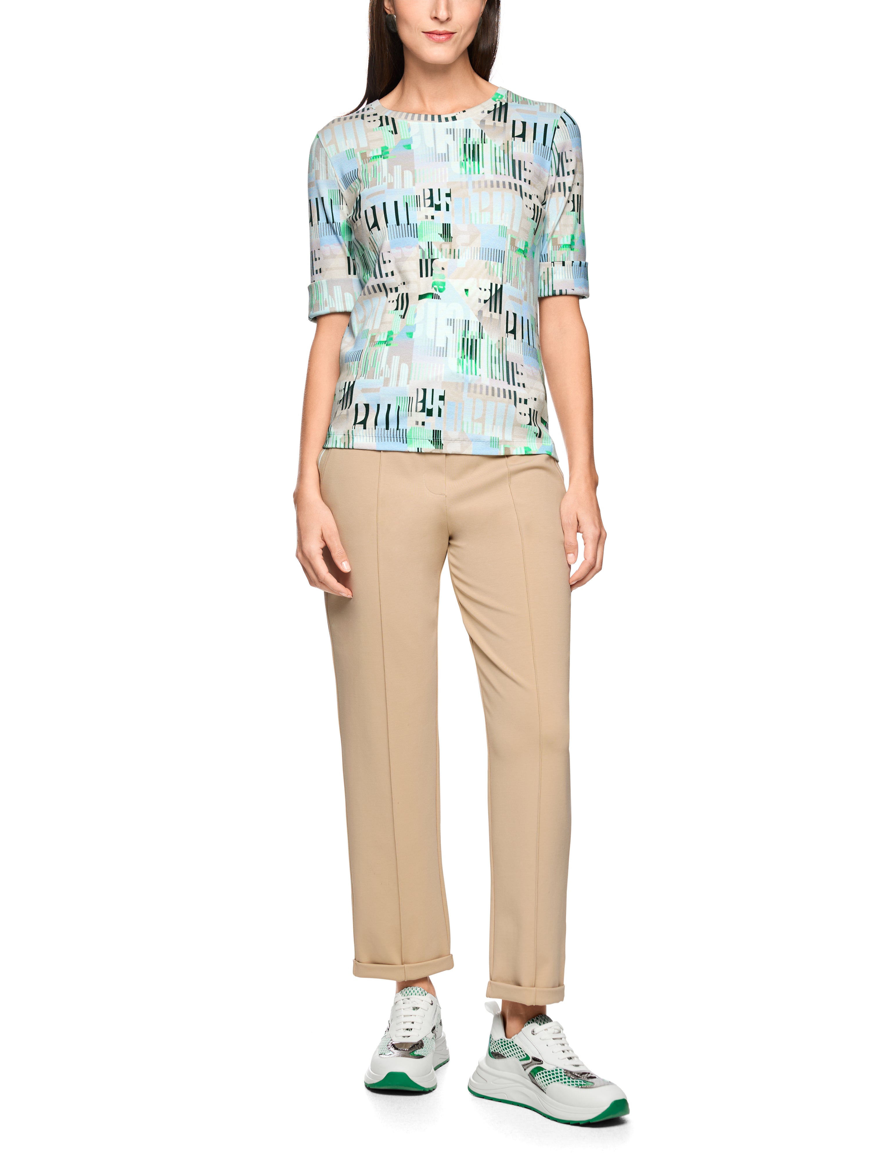 Marc Cain Ripp-Shirt aus Baumwollstretch