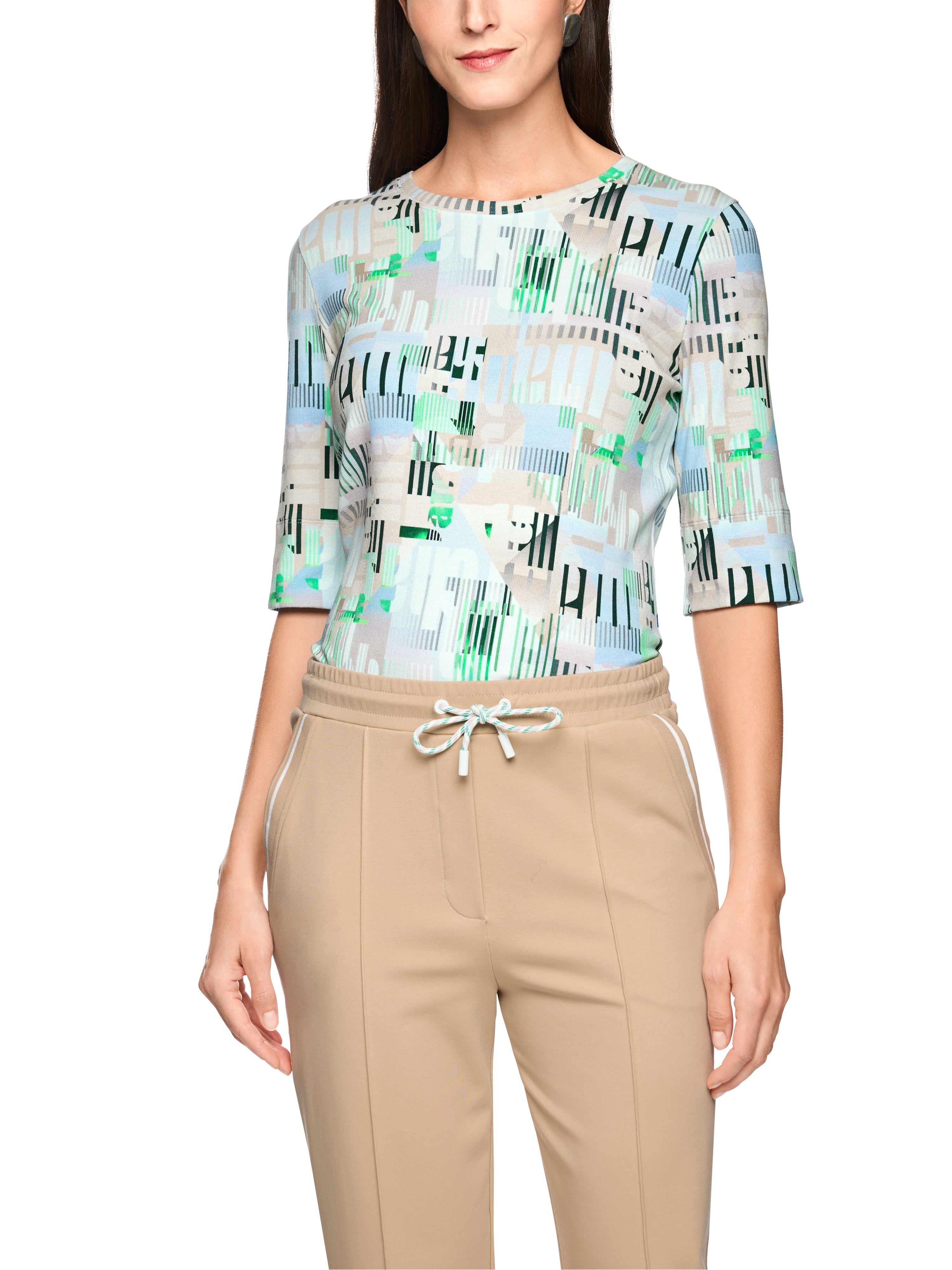Marc Cain Ripp-Shirt aus Baumwollstretch
