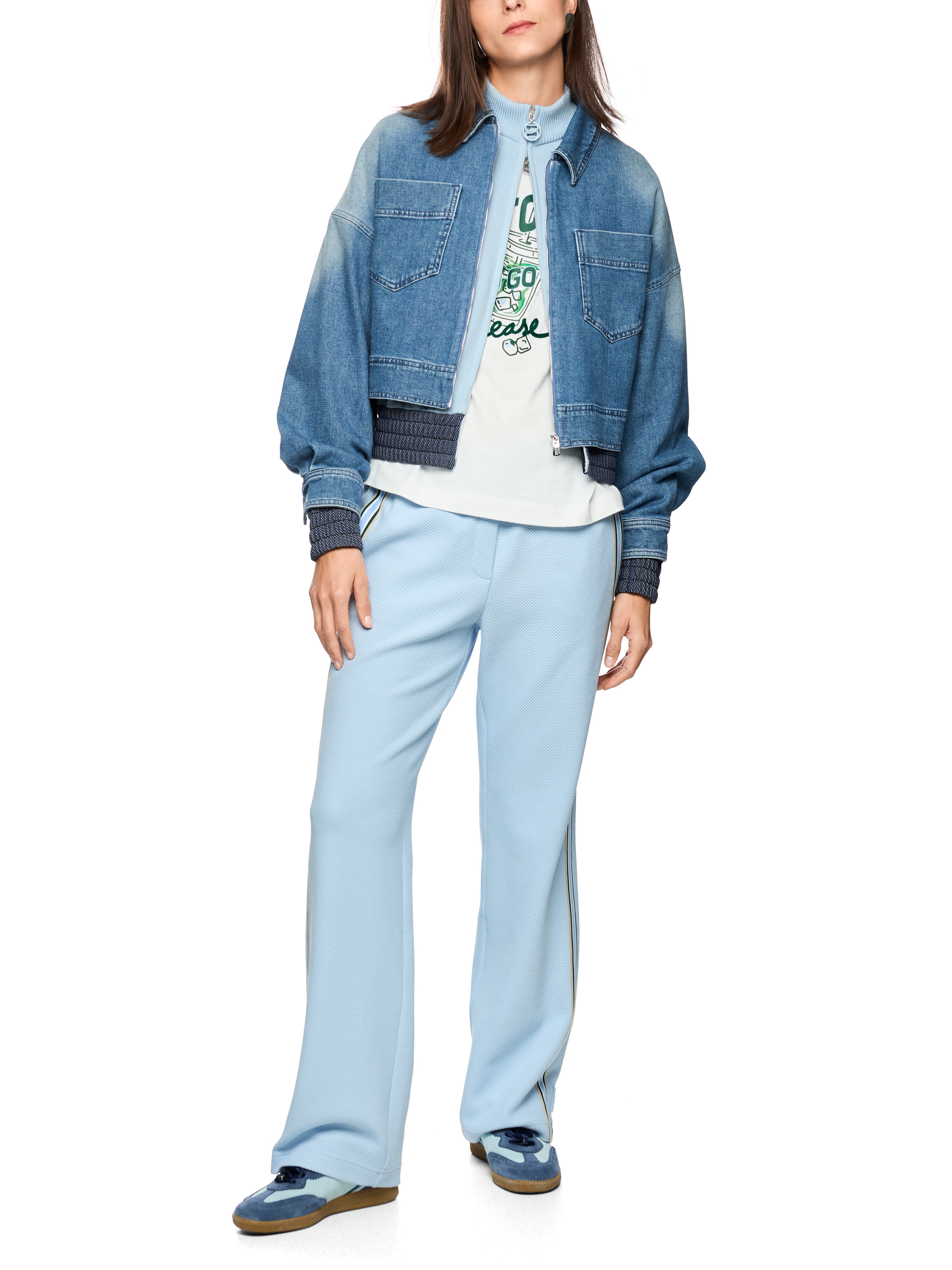 Marc Cain Kurze Jeansjacke mit Reißverschluss