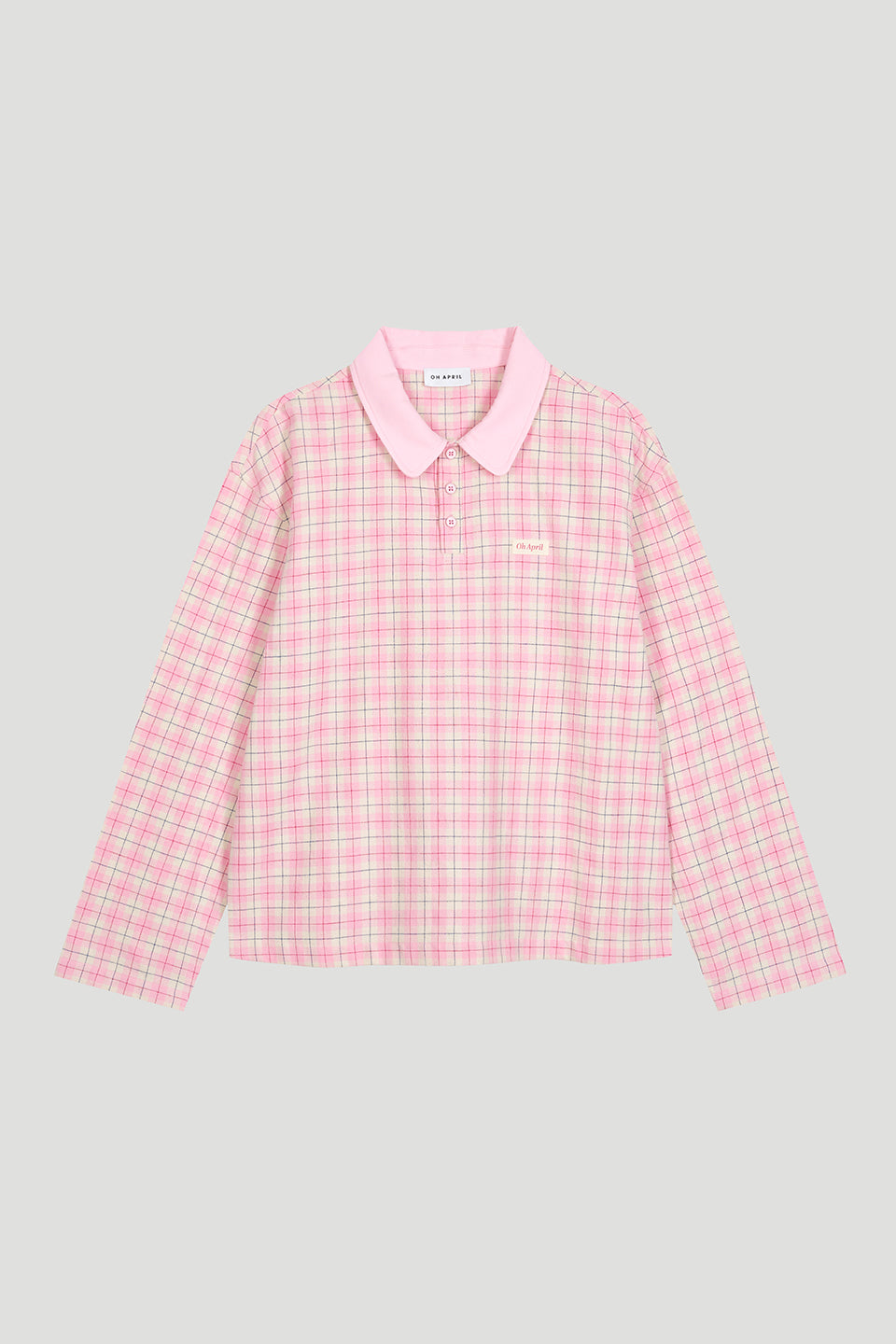 Oh April Diana Woven Polo Petal Cream Check