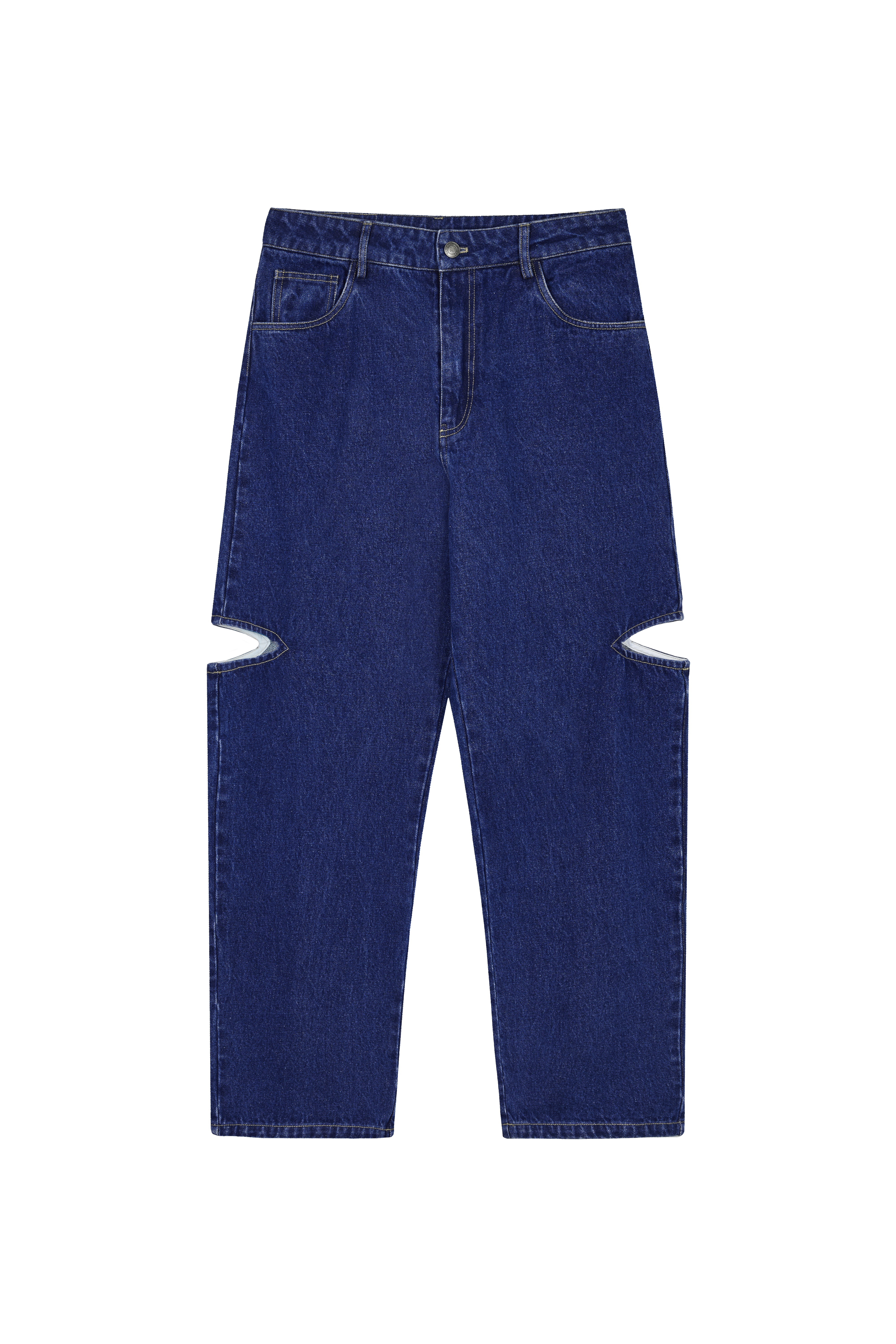 Karo Kauer Denim Pants Dark Blue Cut Out Petite