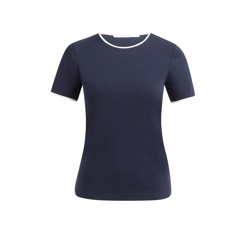 Yaya T-Shirt mit Kontrastbesatz