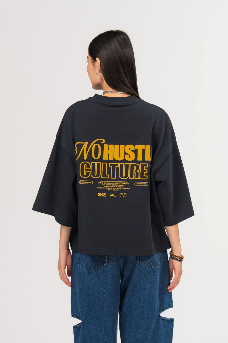 Karo Kauer T-Shirt Cropped No Hustle