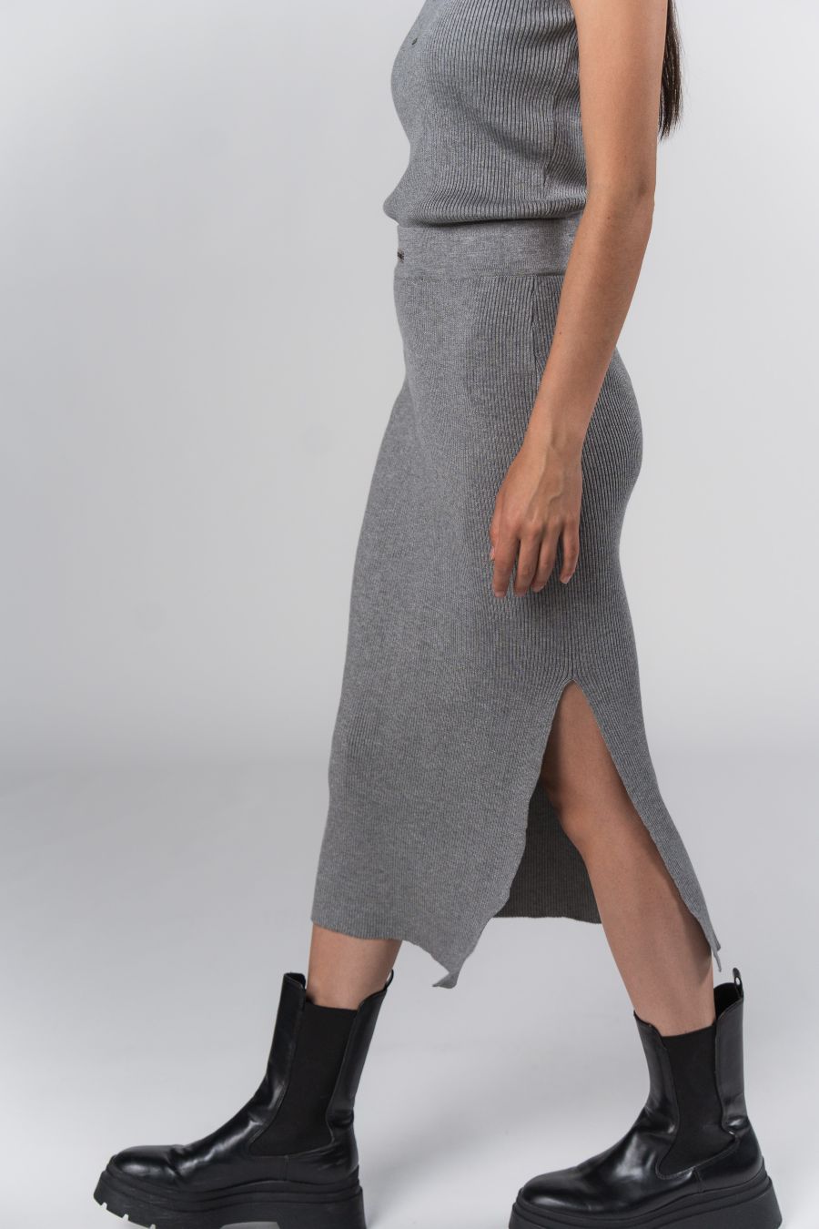 Karo Kauer Knit Skirt Grey