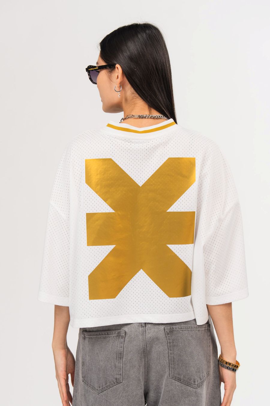 Karo Kauer Jersey T-Shirt Cropped White