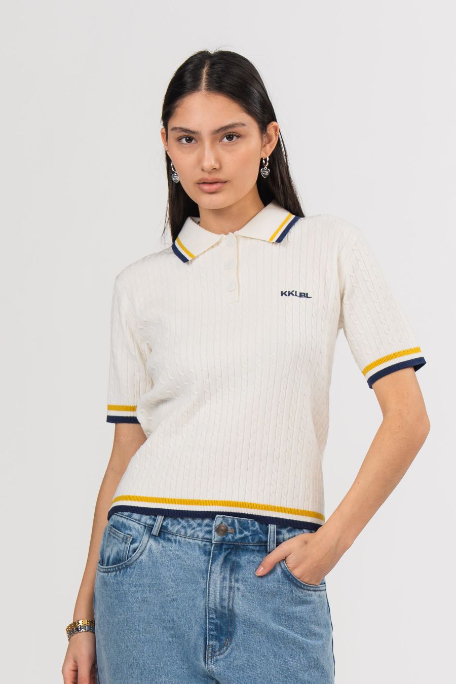 Karo Kauer Knit Poloshirt KKLBL