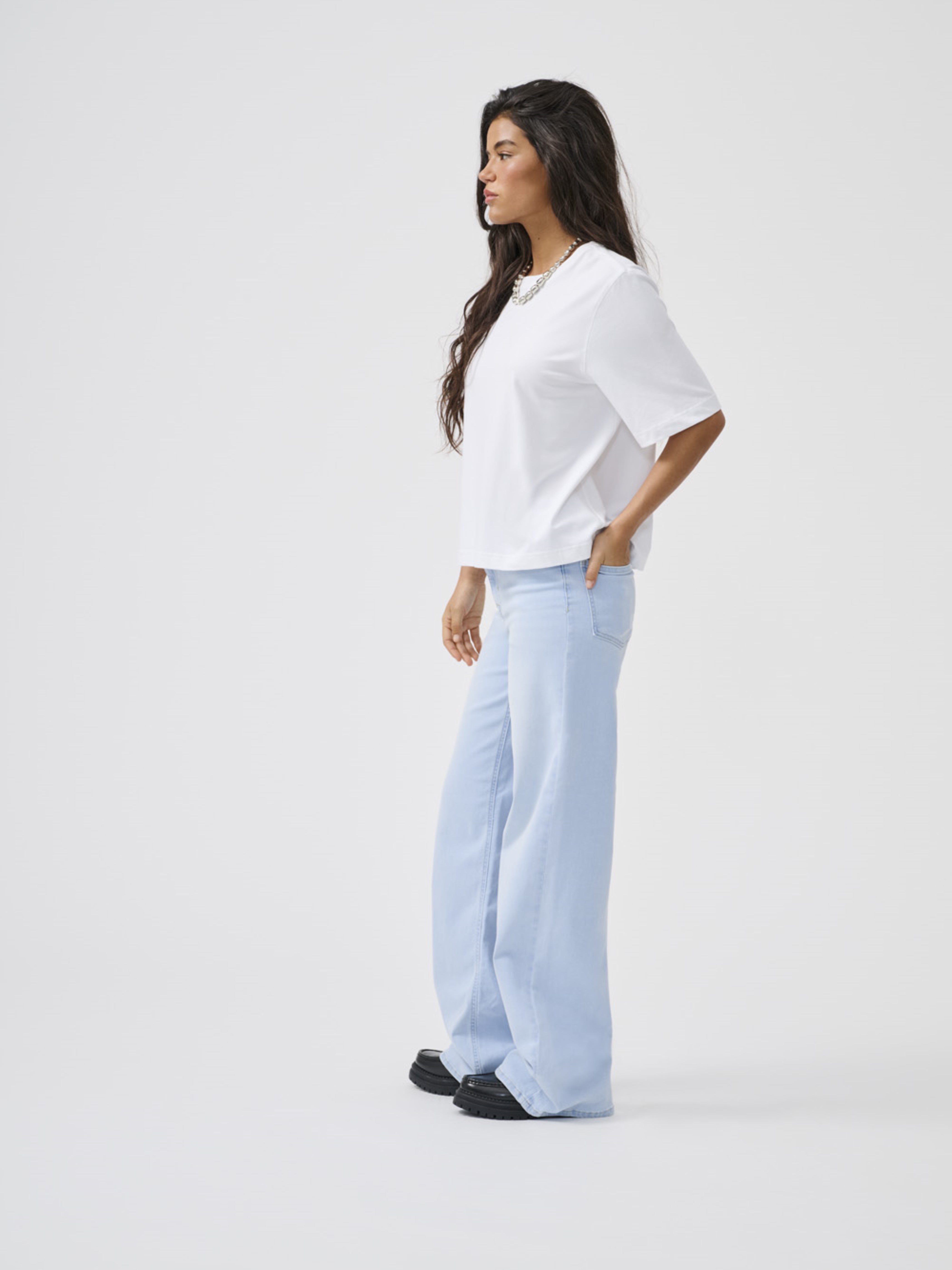 Only Hohe Taille Weiter Beinschnitt Jeans ONLMADISON