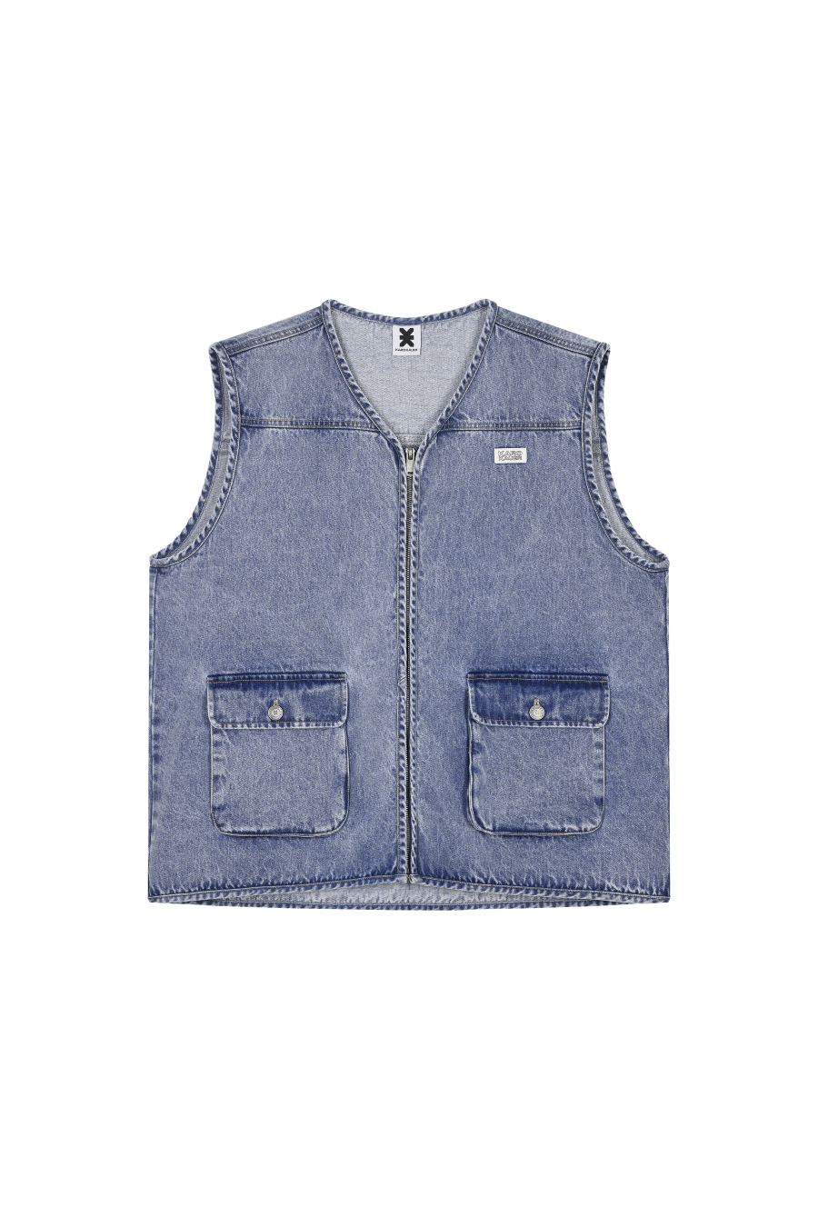 Karo Kauer Denim Zipper Vest Blue