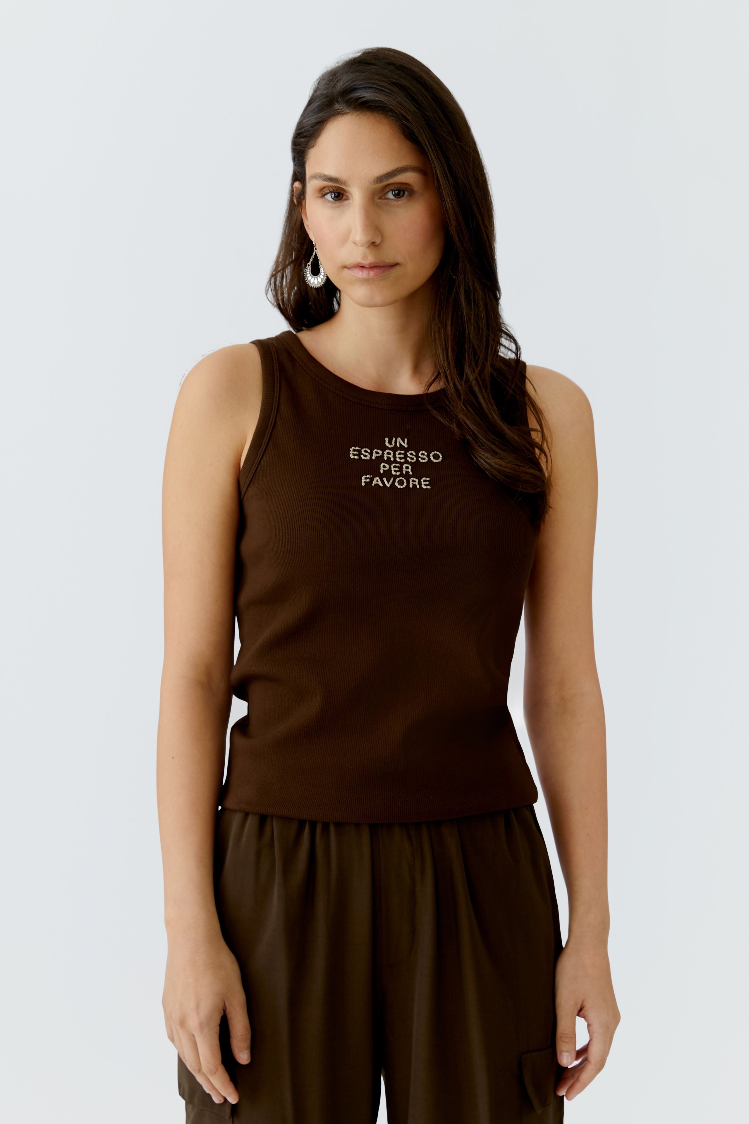 OUI Tank Top mit Kontraststick