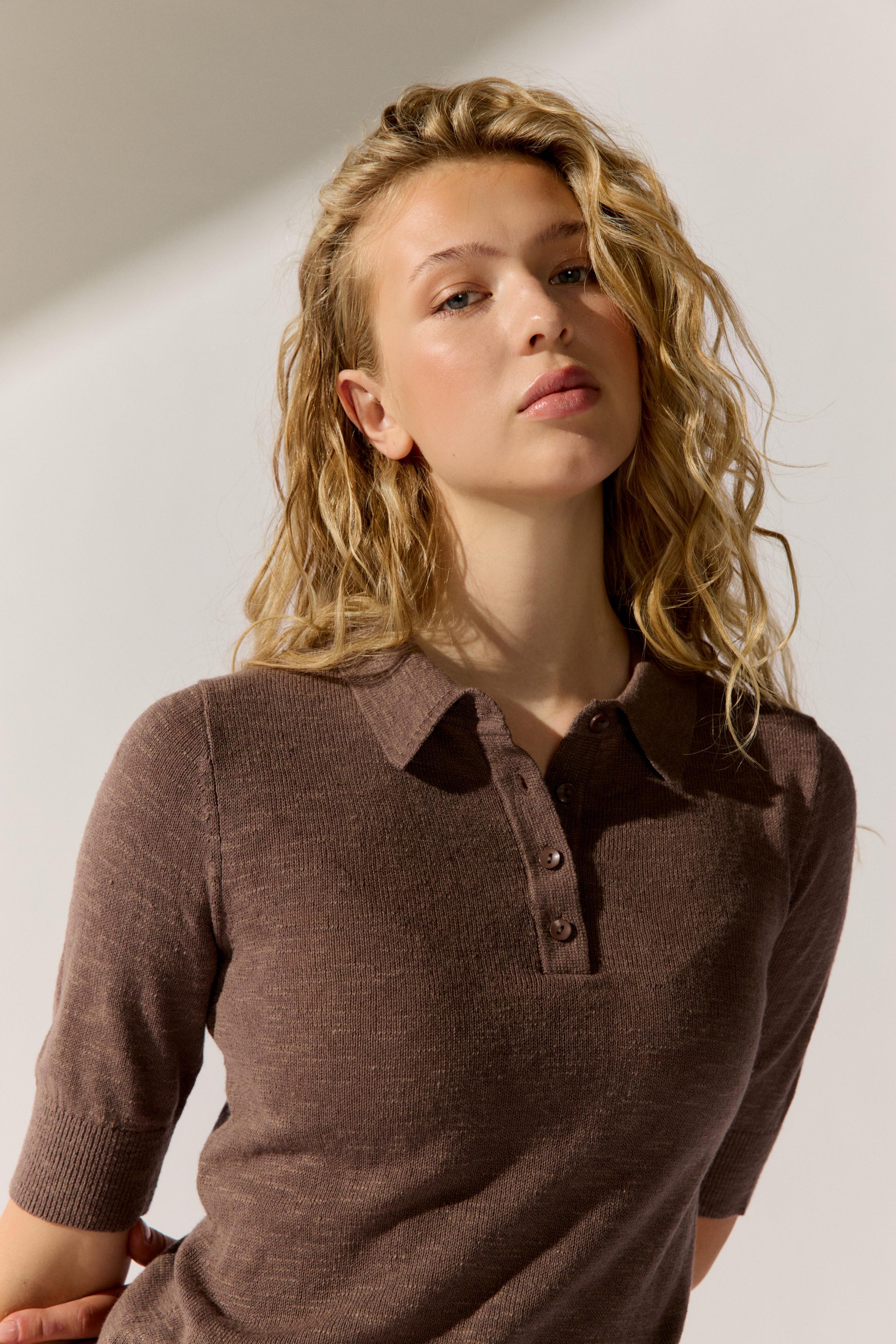 The Fashion People Linen Polo Shirt knitted