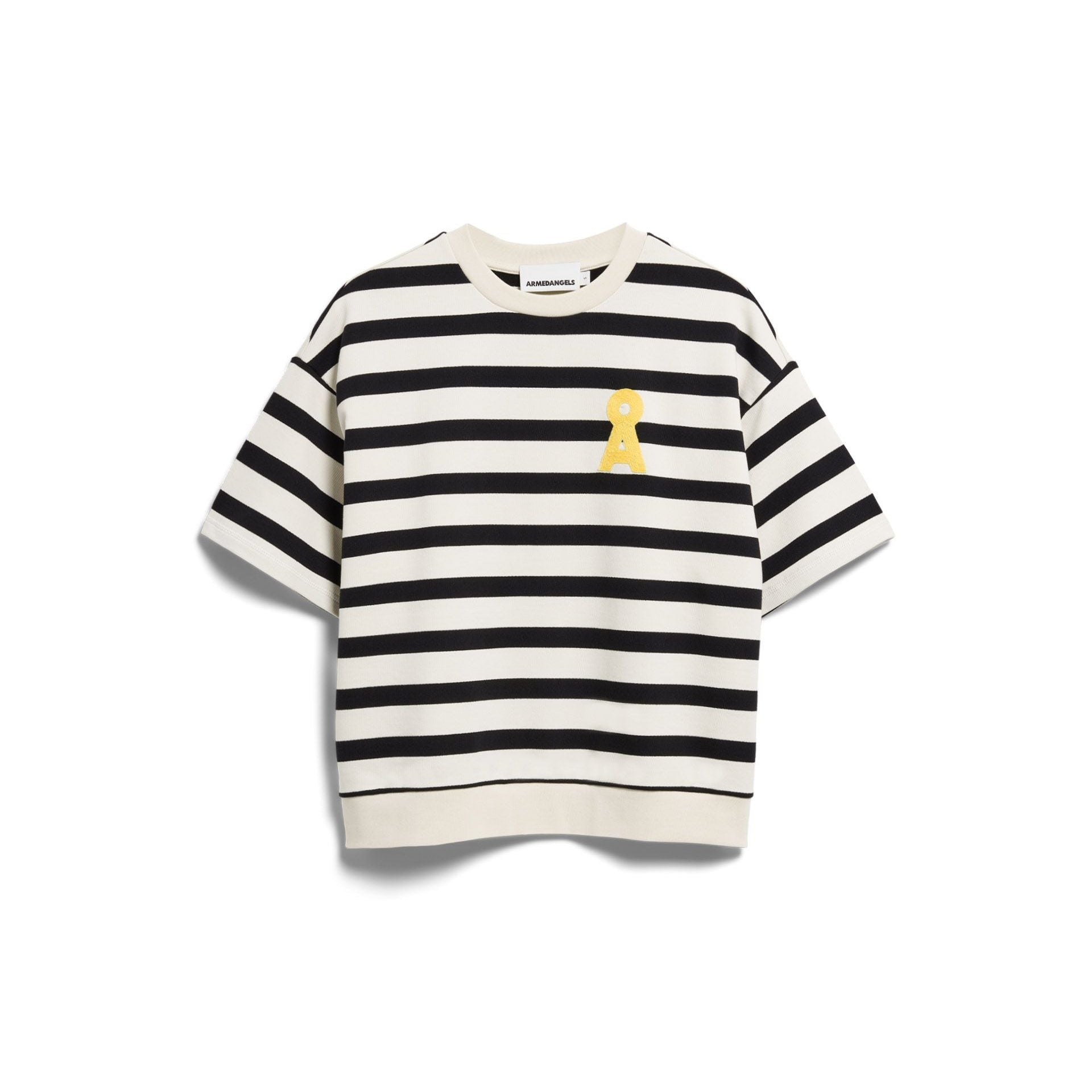 armedangels gestreiftes Kurzarm Sweatshirt BAMIKAA aus Bio-Baumwolle