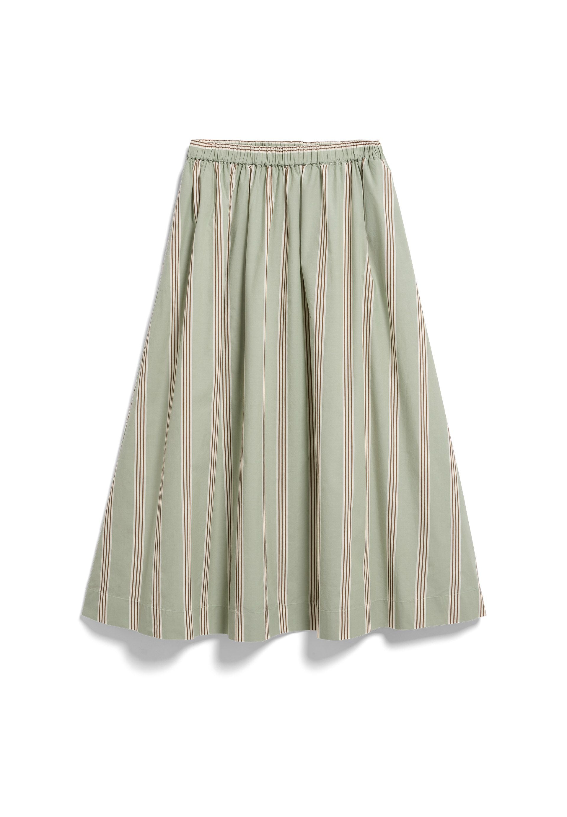 armedangels gestreifter A-Linien Midi-Rock aus Bio-Baumwolle