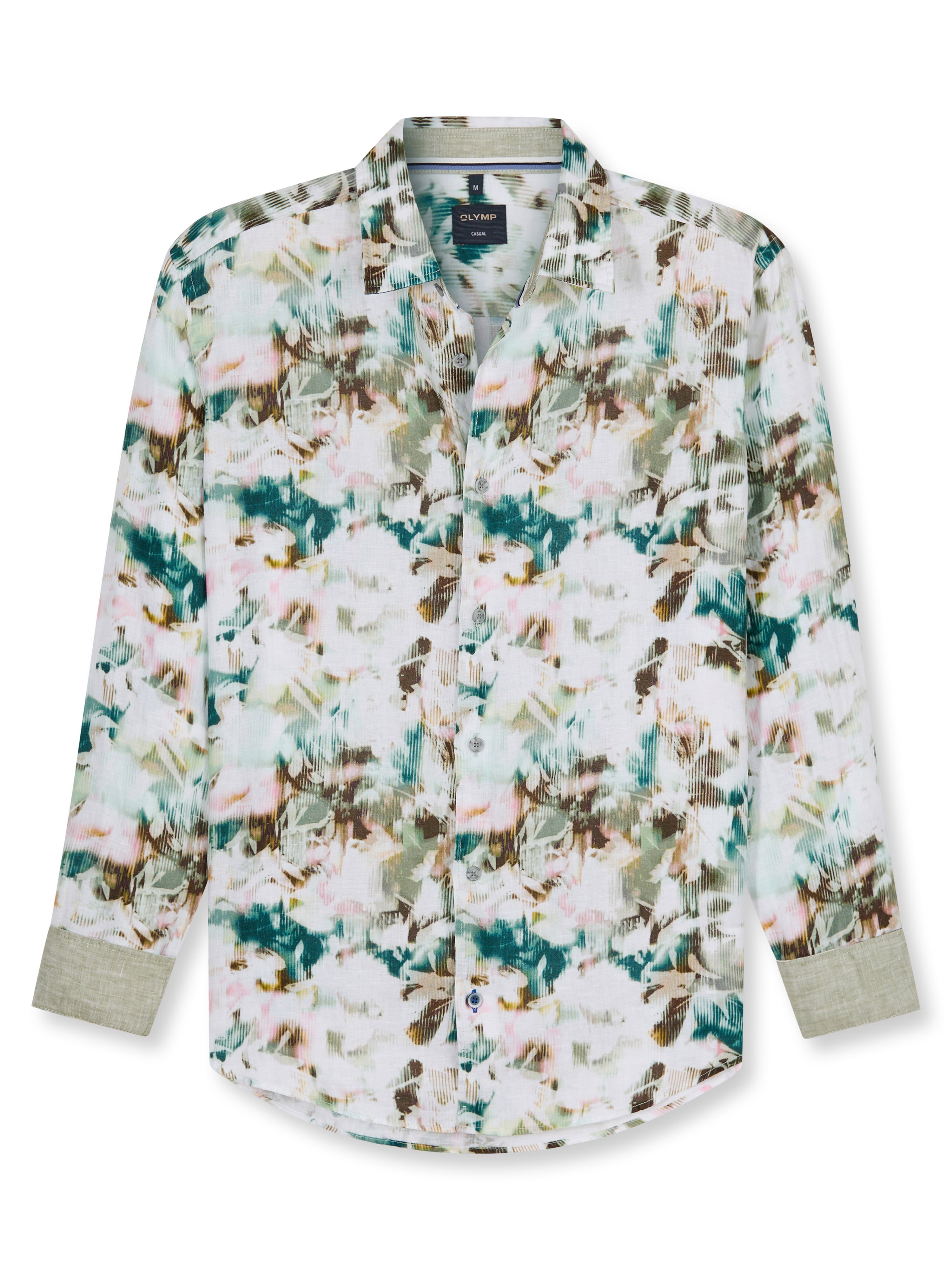 OLYMP Freizeithemd Casual in regular Fit Oliv