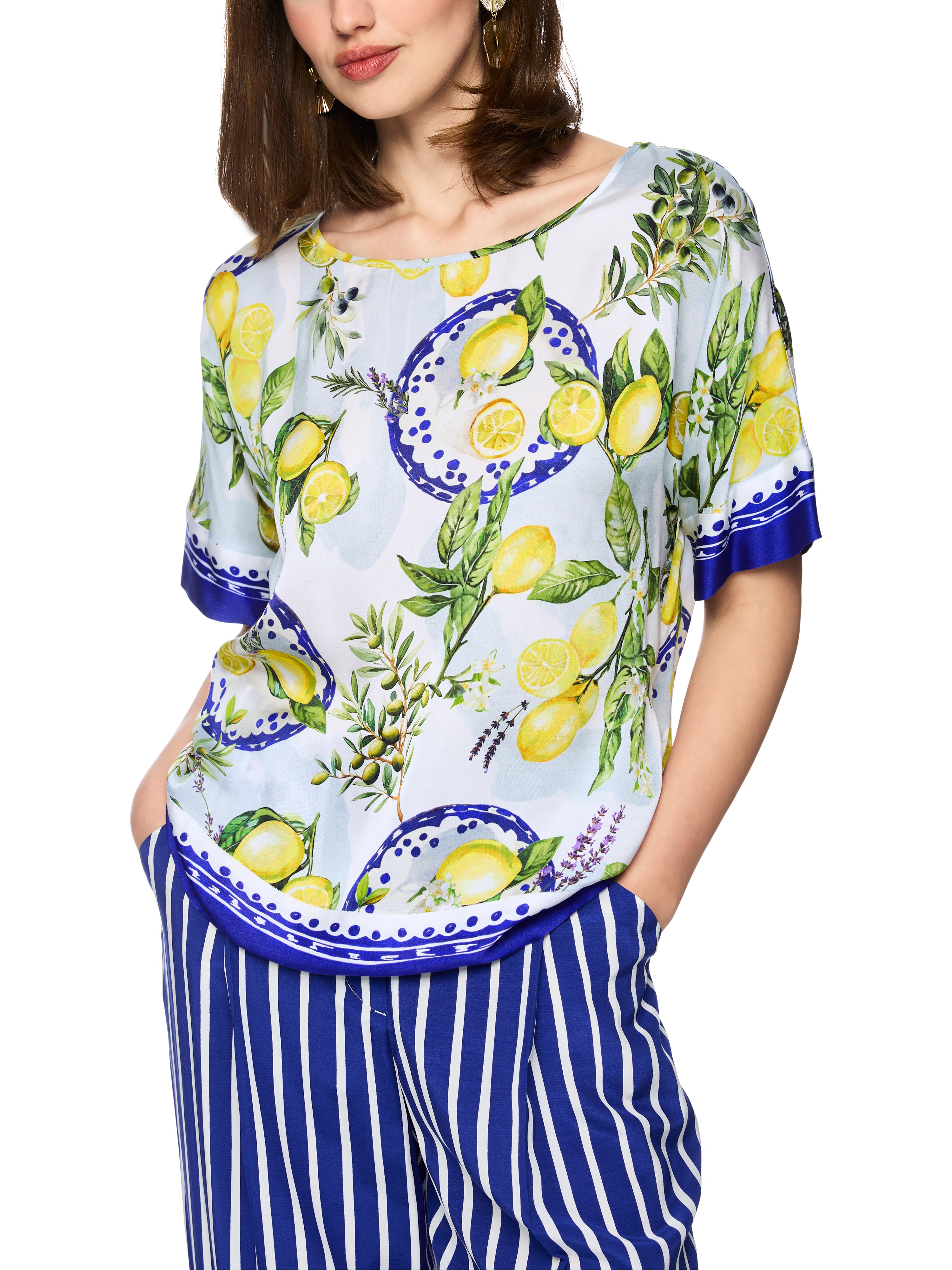 Marc Cain Viskosebluse mit mediterranem Print