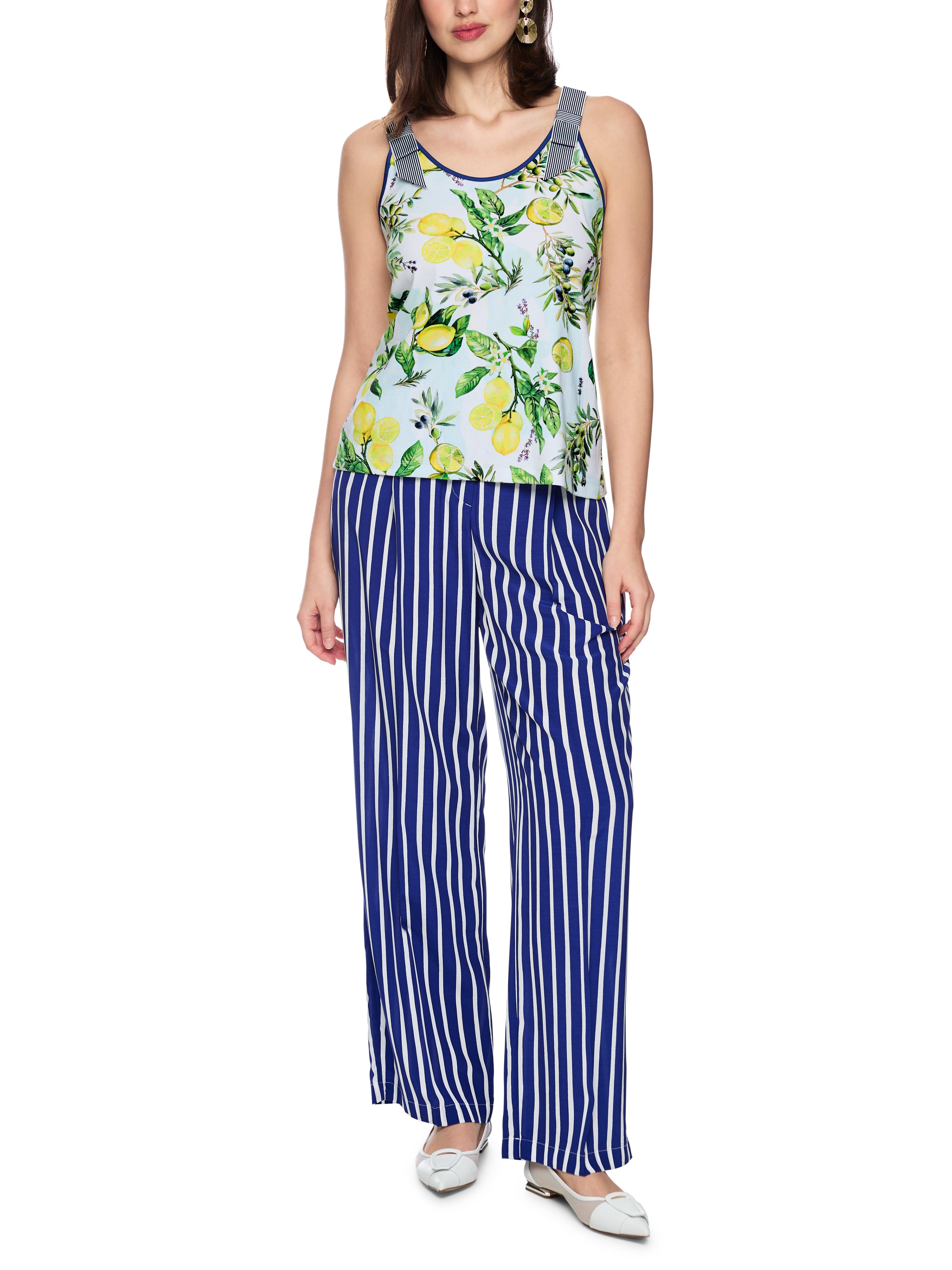 Marc Cain Baumwollstretch-Top mit Zitronen-Print