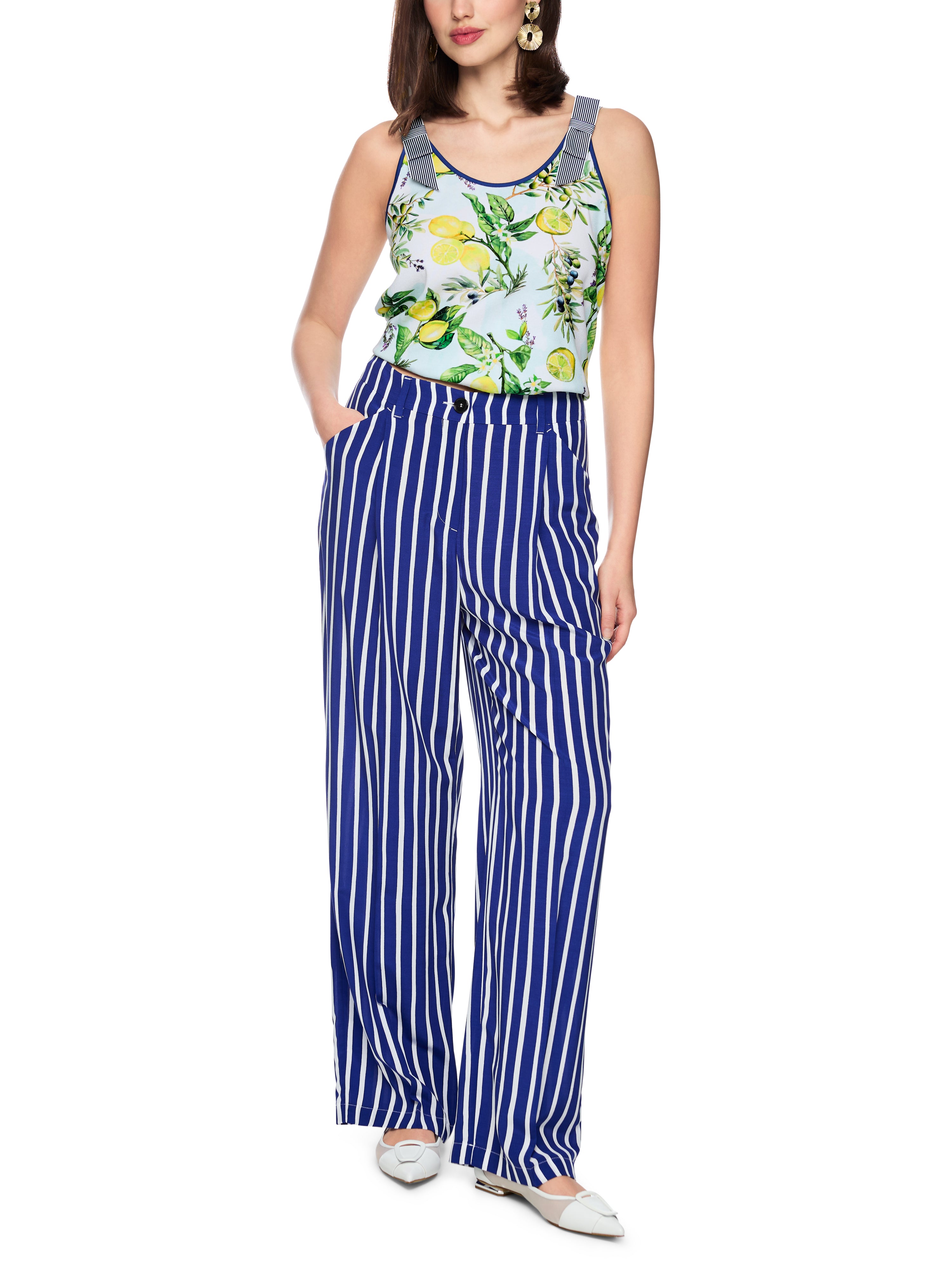 Marc Cain Baumwollstretch-Top mit Zitronen-Print
