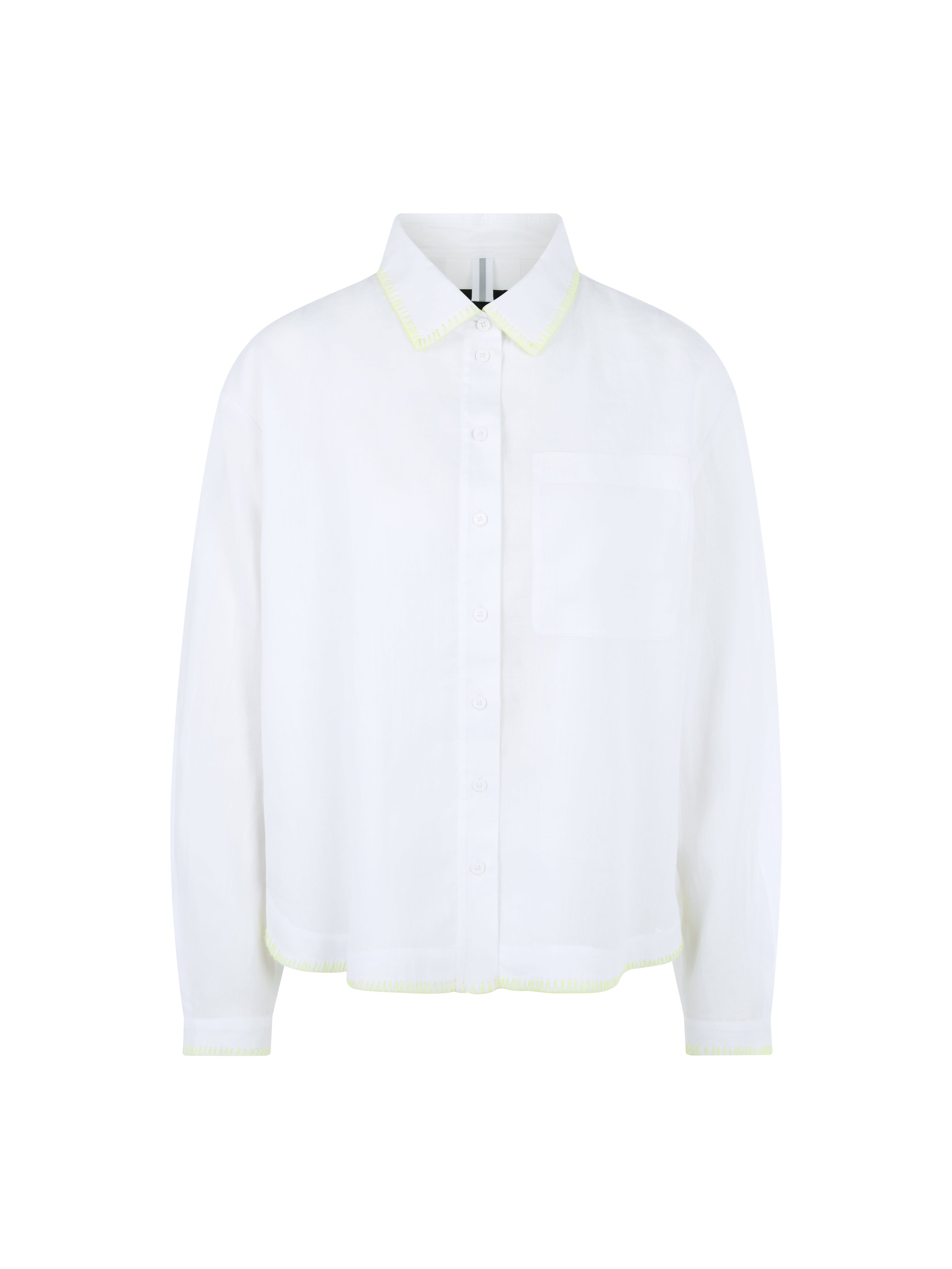 Marc Cain Ramiebluse mit Polokragen und Zierstich