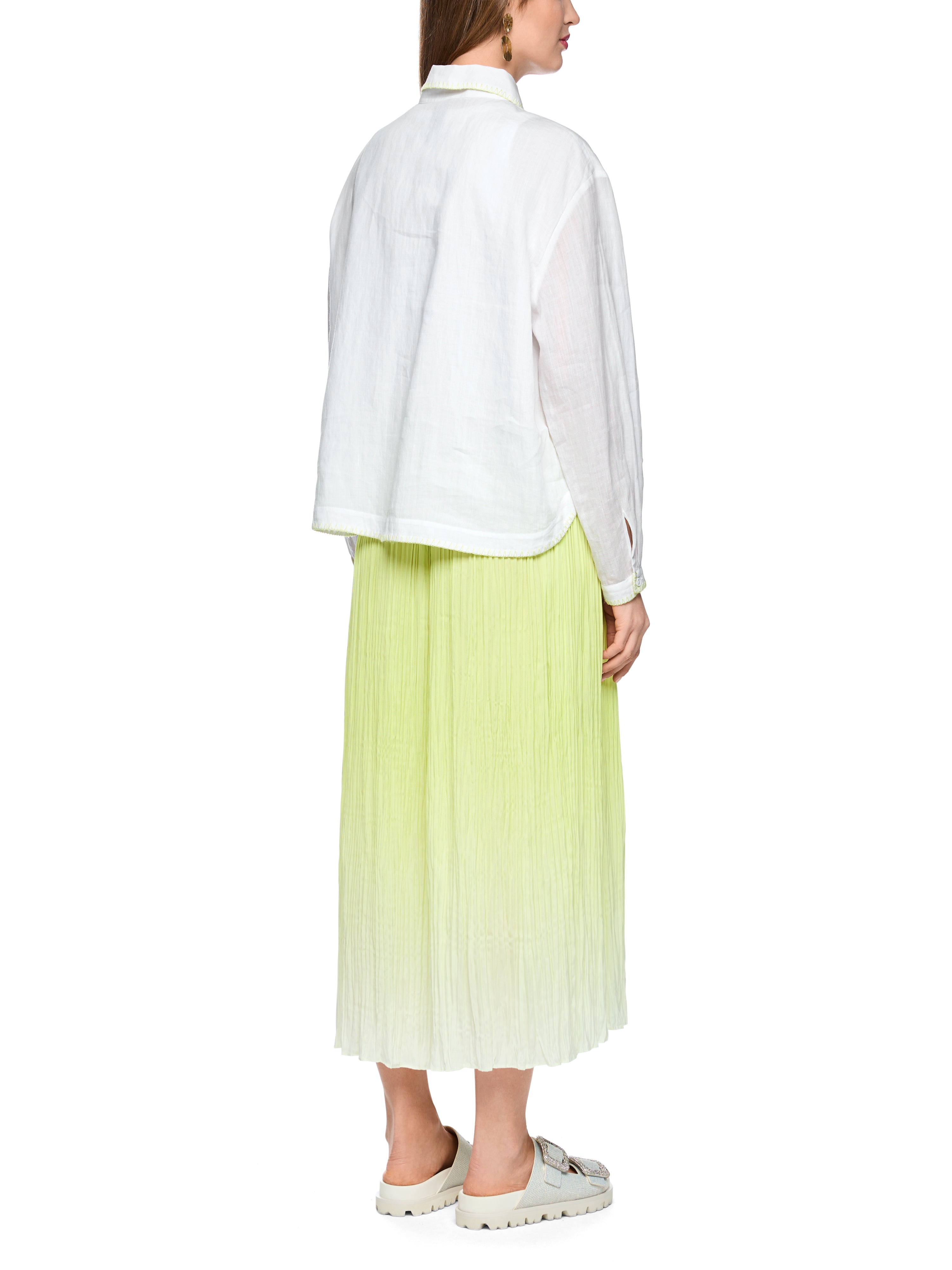 Marc Cain Ramiebluse mit Polokragen und Zierstich