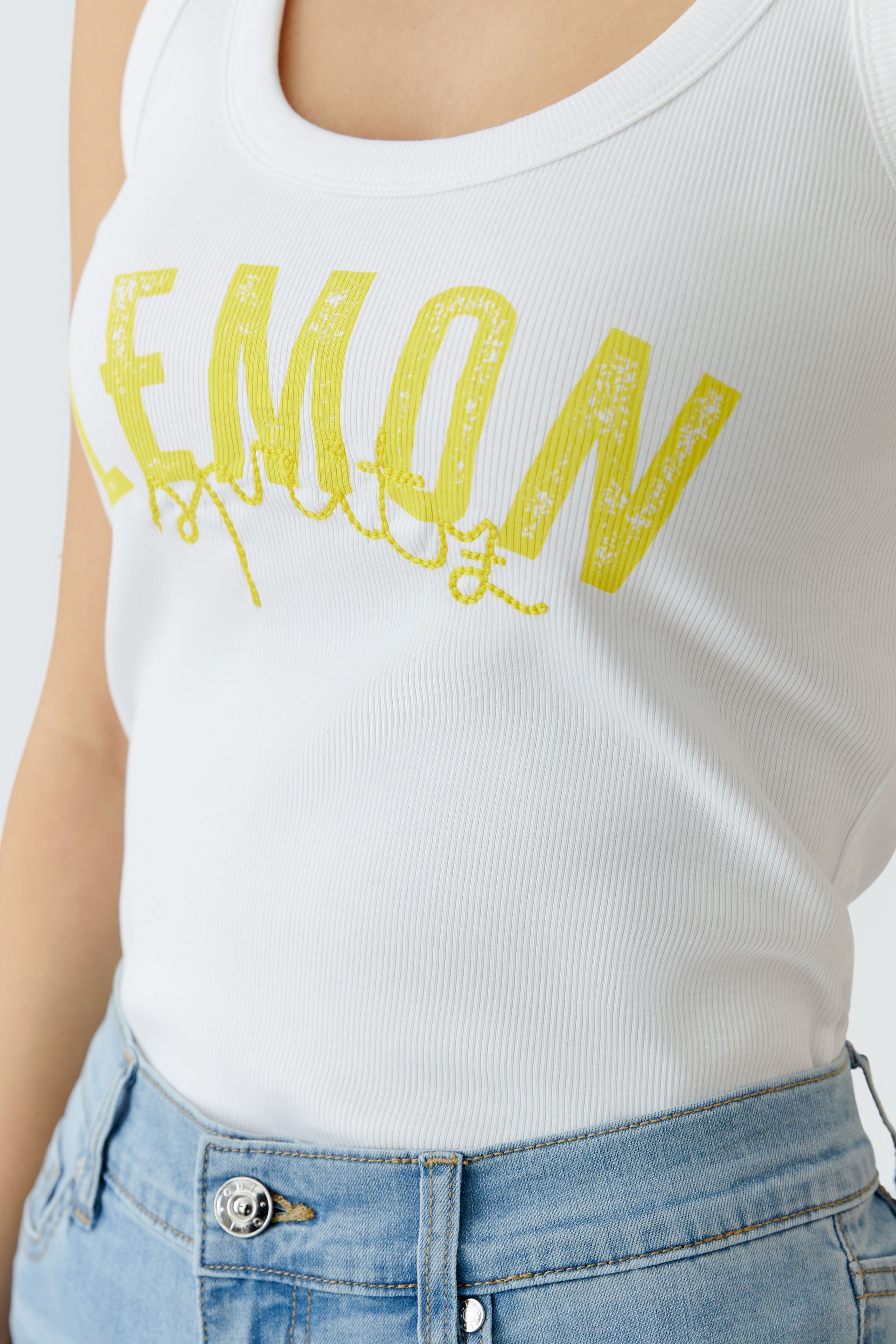 OUI Tank Top mit Lemon Spritz Druck