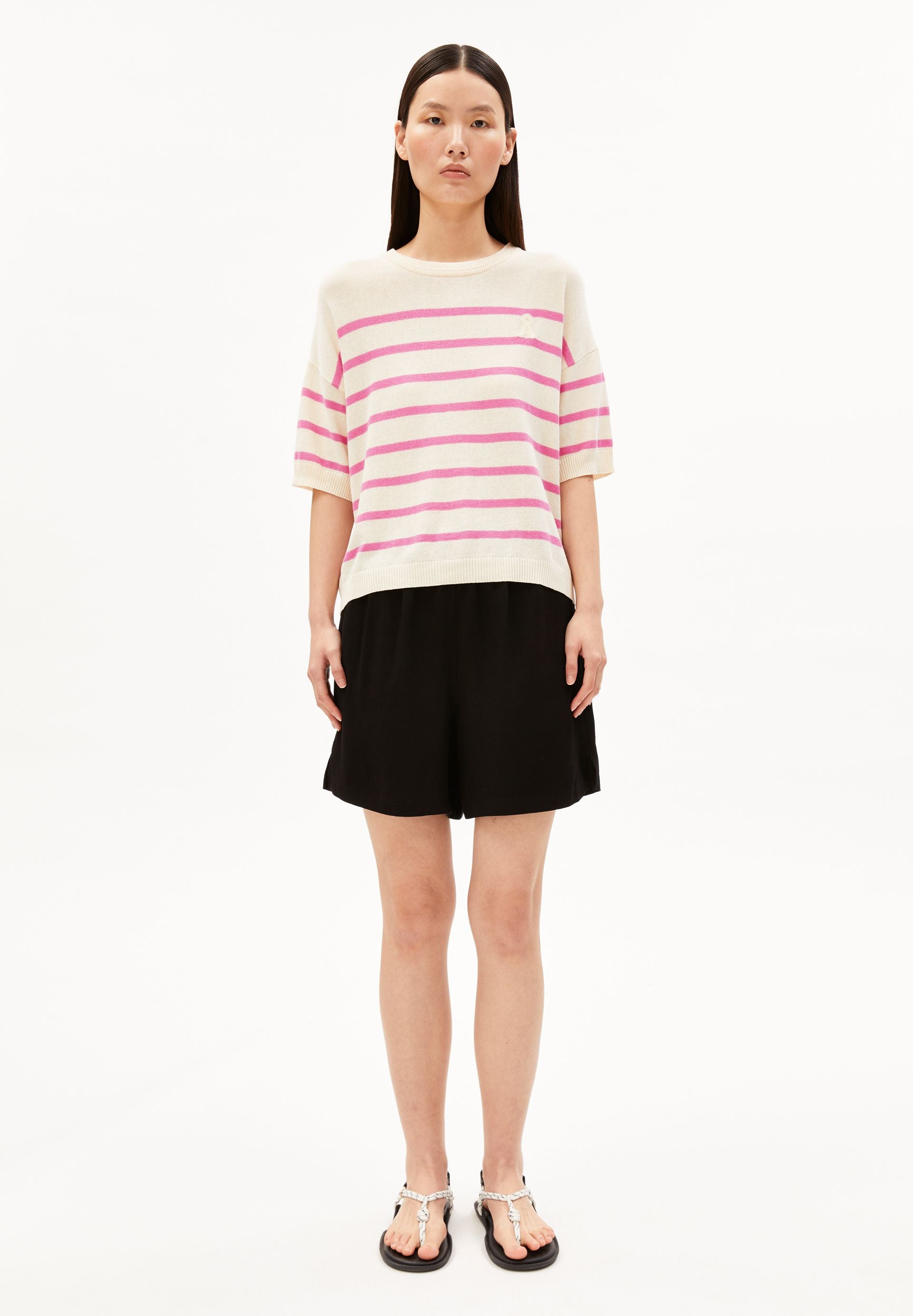 armedangels gestreiftes Strickshirt aus Leinen-Mix