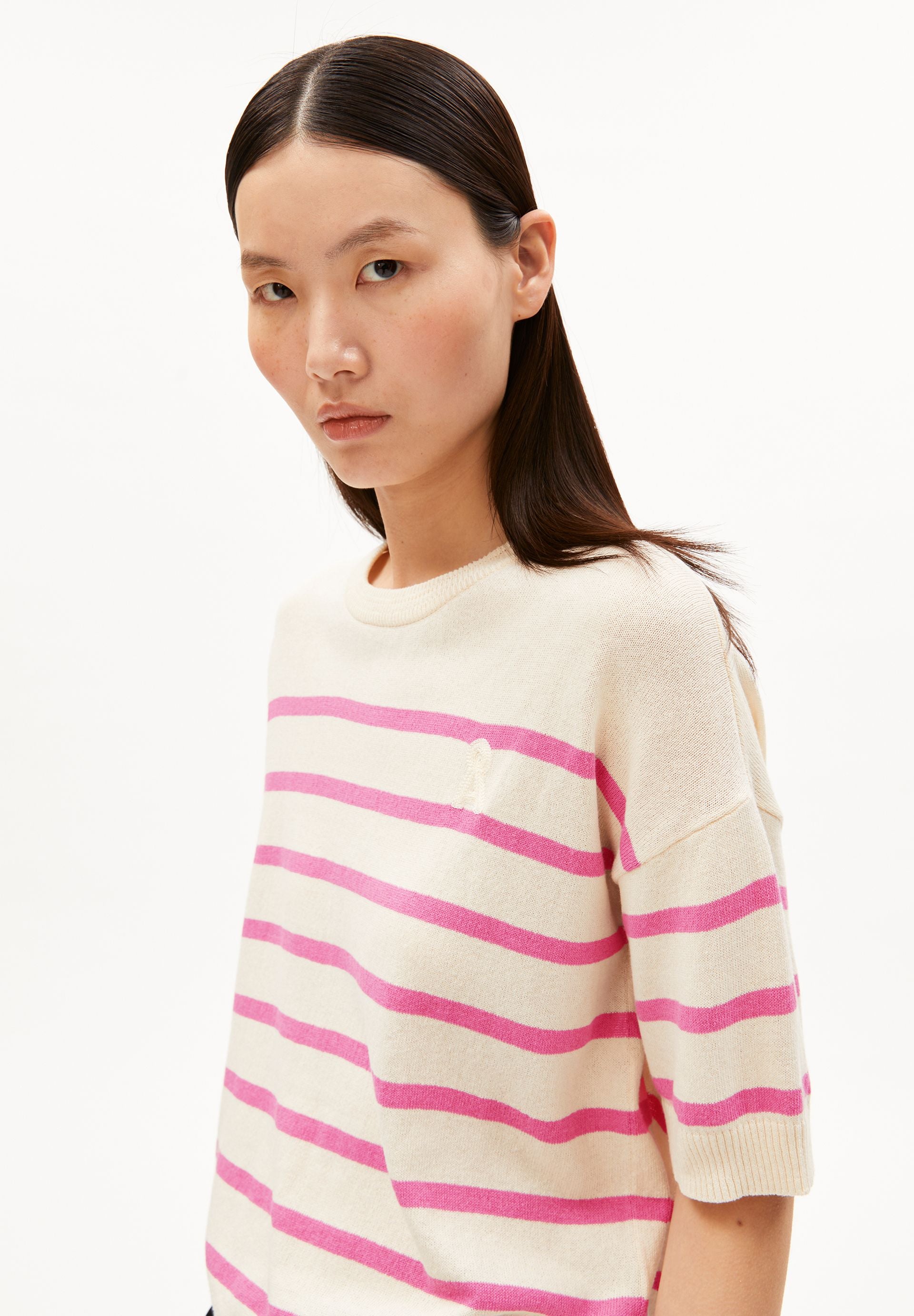 armedangels gestreiftes Strickshirt aus Leinen-Mix