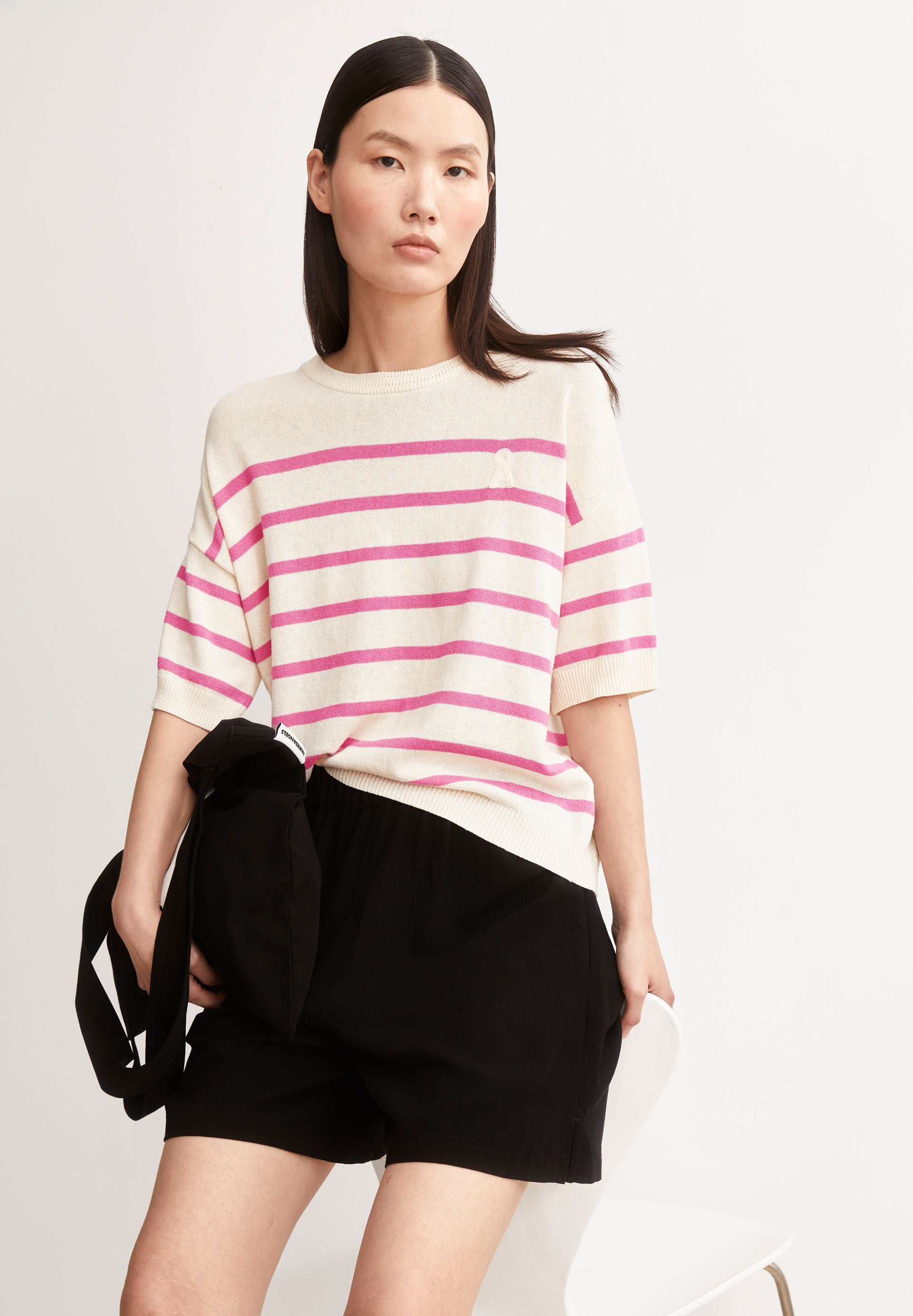 armedangels gestreiftes Strickshirt aus Leinen-Mix