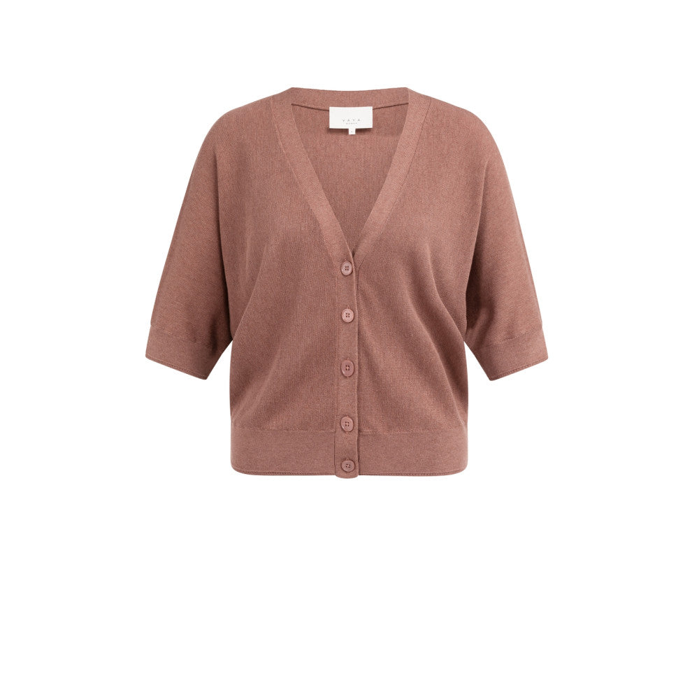 Yaya Cardigan mit kurzen Fledermausärmeln und Knopfverschluss