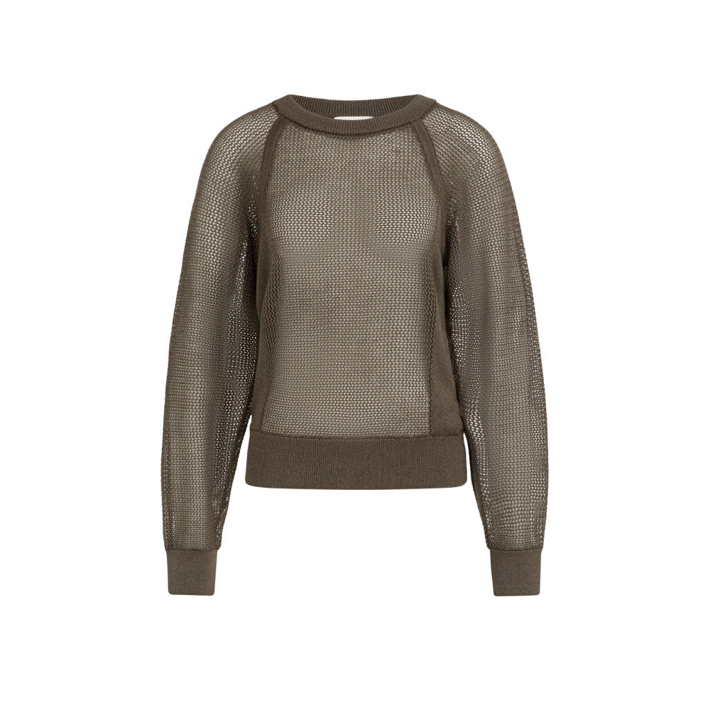 Yaya Strickpullover in Netzoptik mit Raglanärmeln