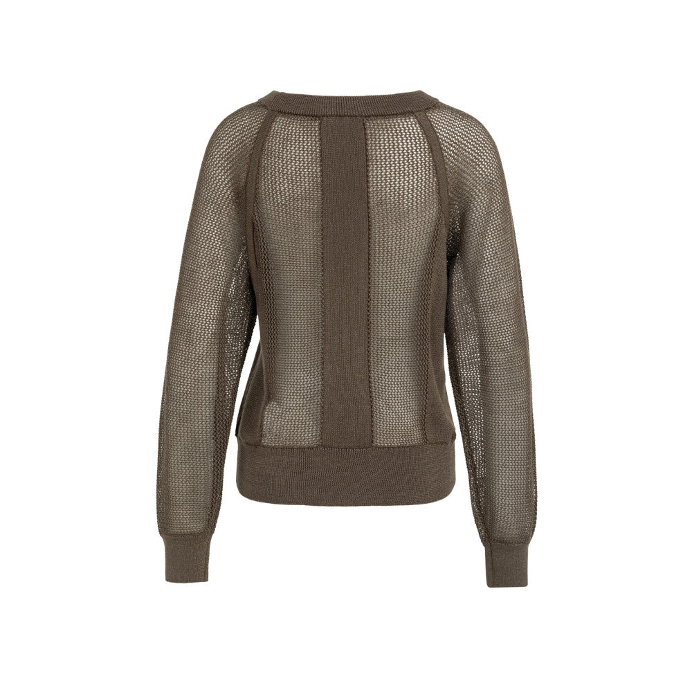Yaya Strickpullover in Netzoptik mit Raglanärmeln