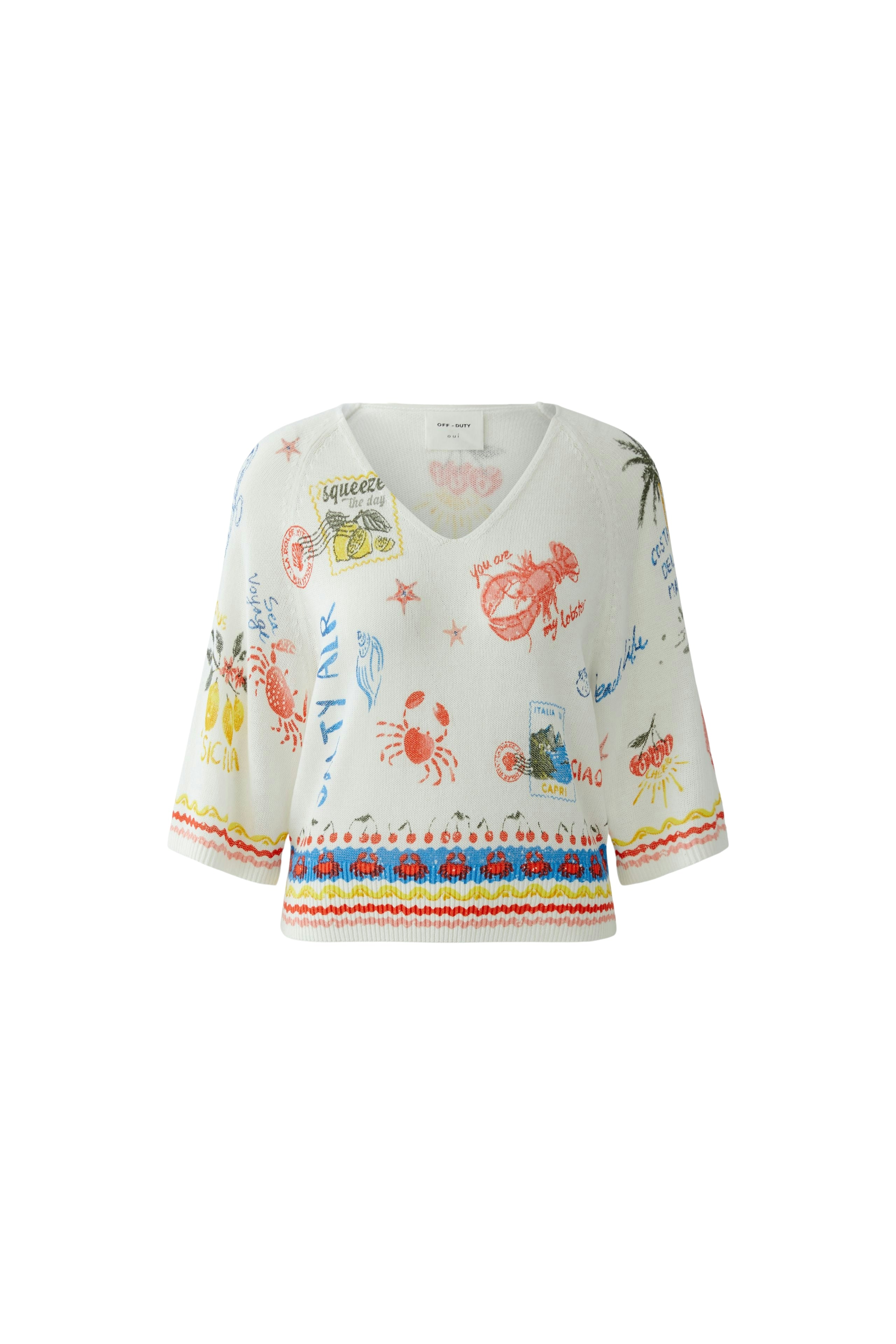 OUI Pullover mit sommerlichen Motiven