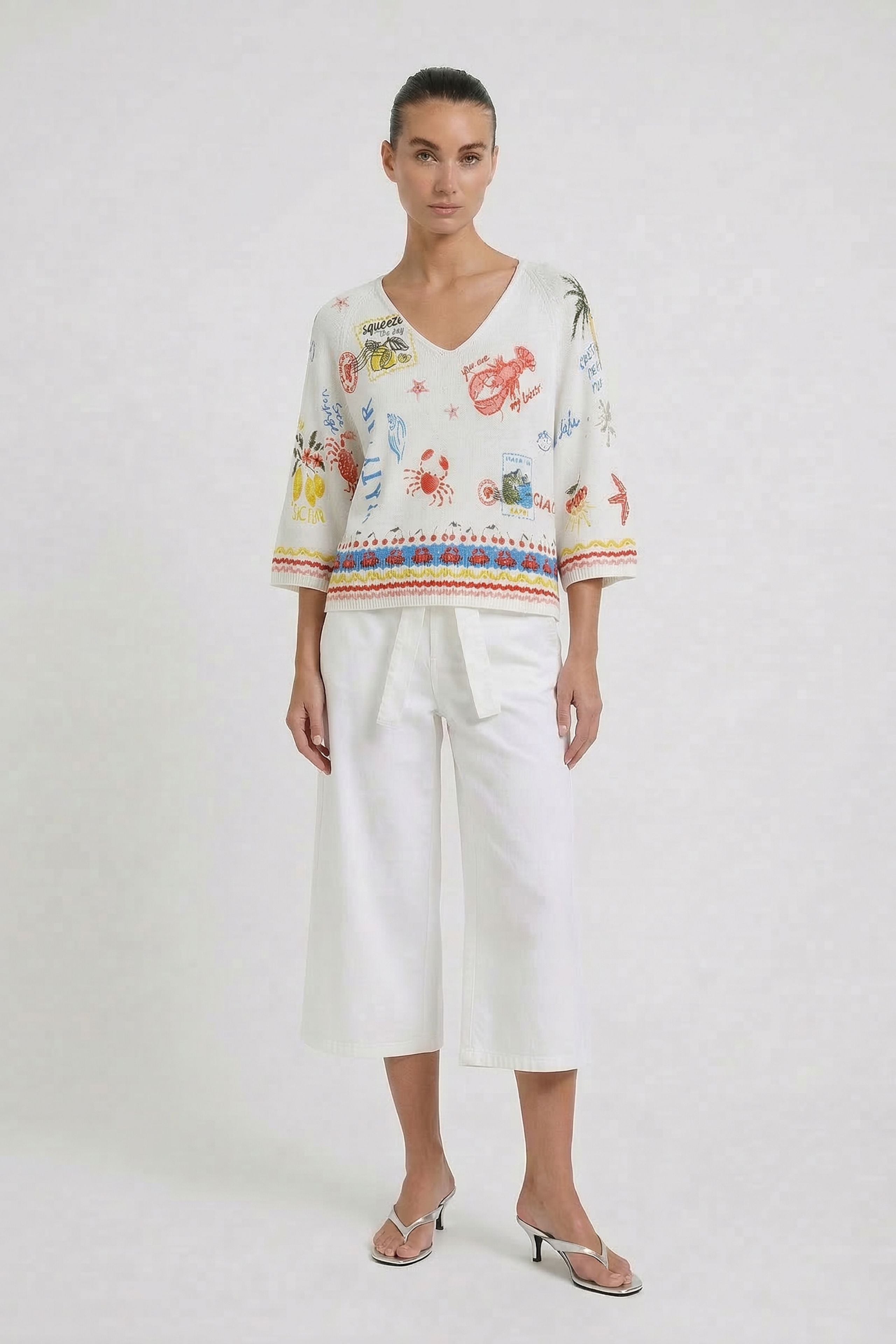 OUI Pullover mit sommerlichen Motiven