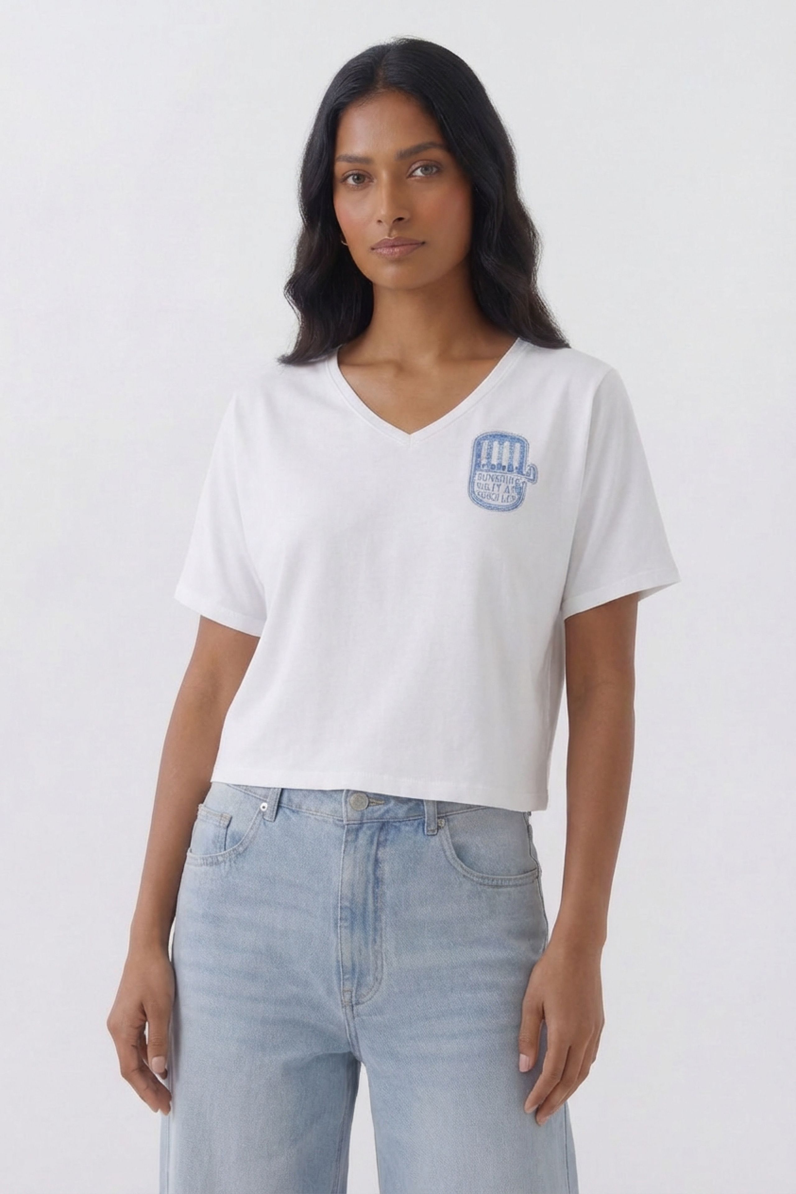 OUI T-Shirt mit Pailletten und Perlchen
