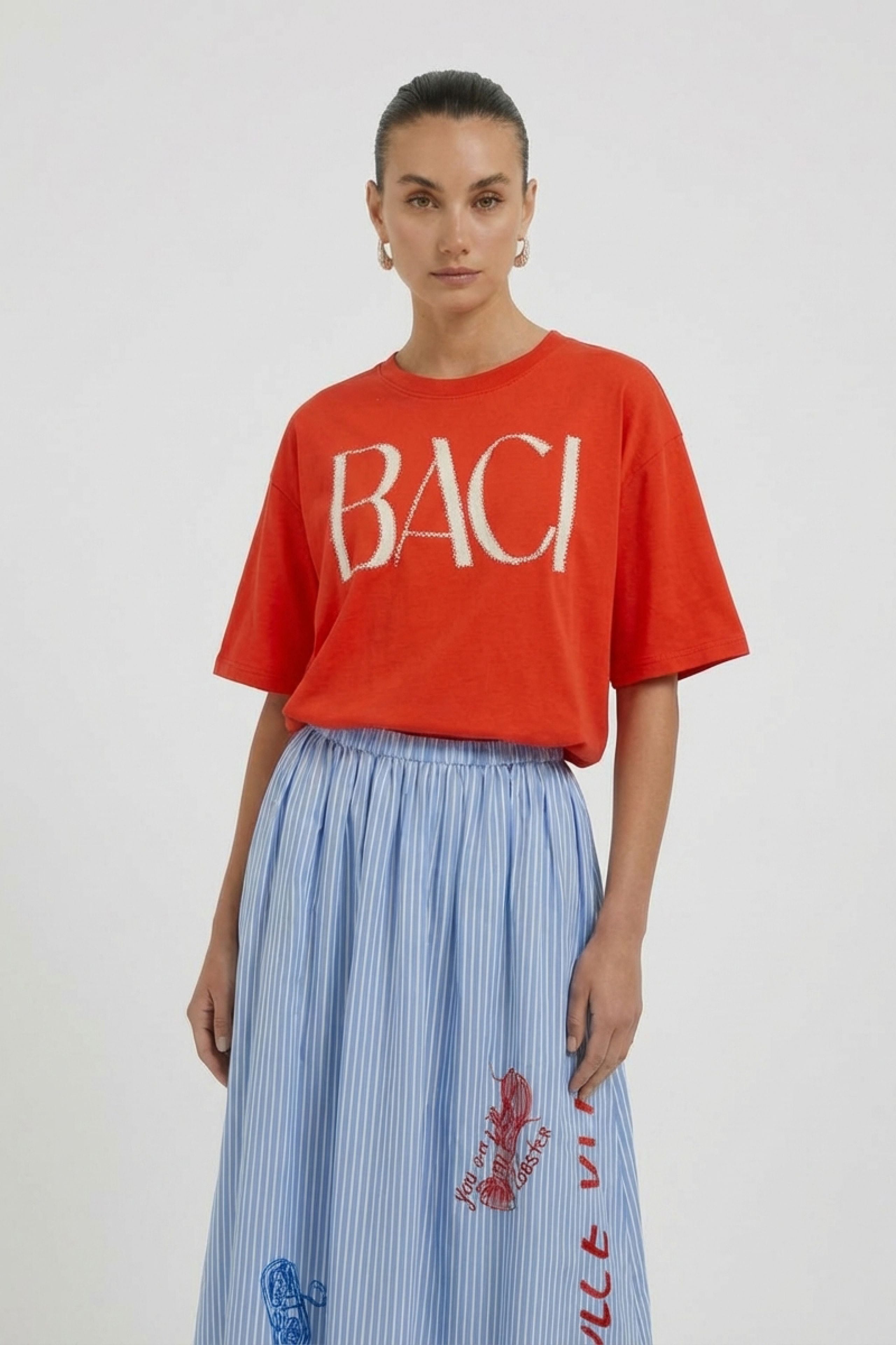 OUI T-Shirt mit Baci Druck