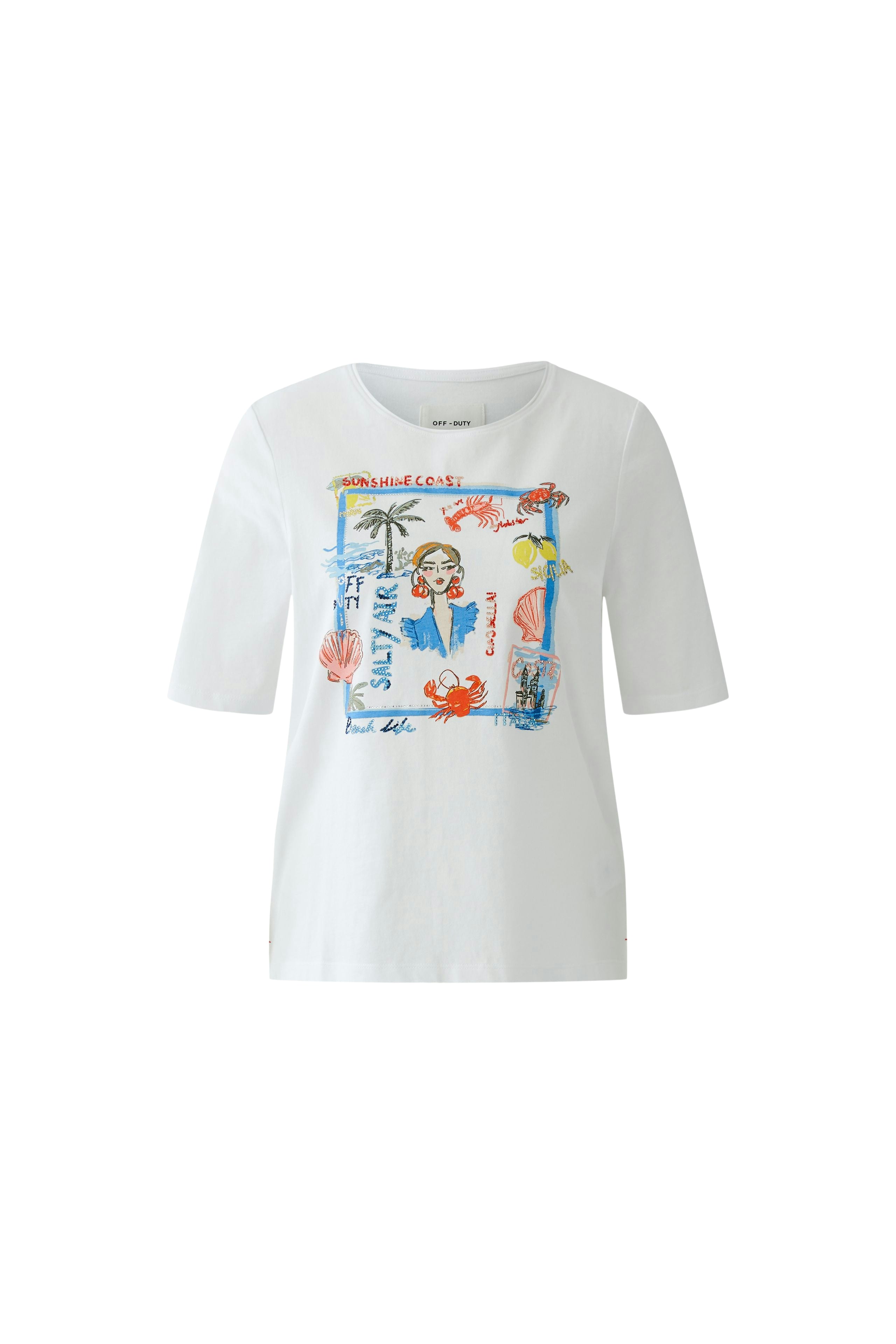 OUI T-Shirt mit Steinchendekoration