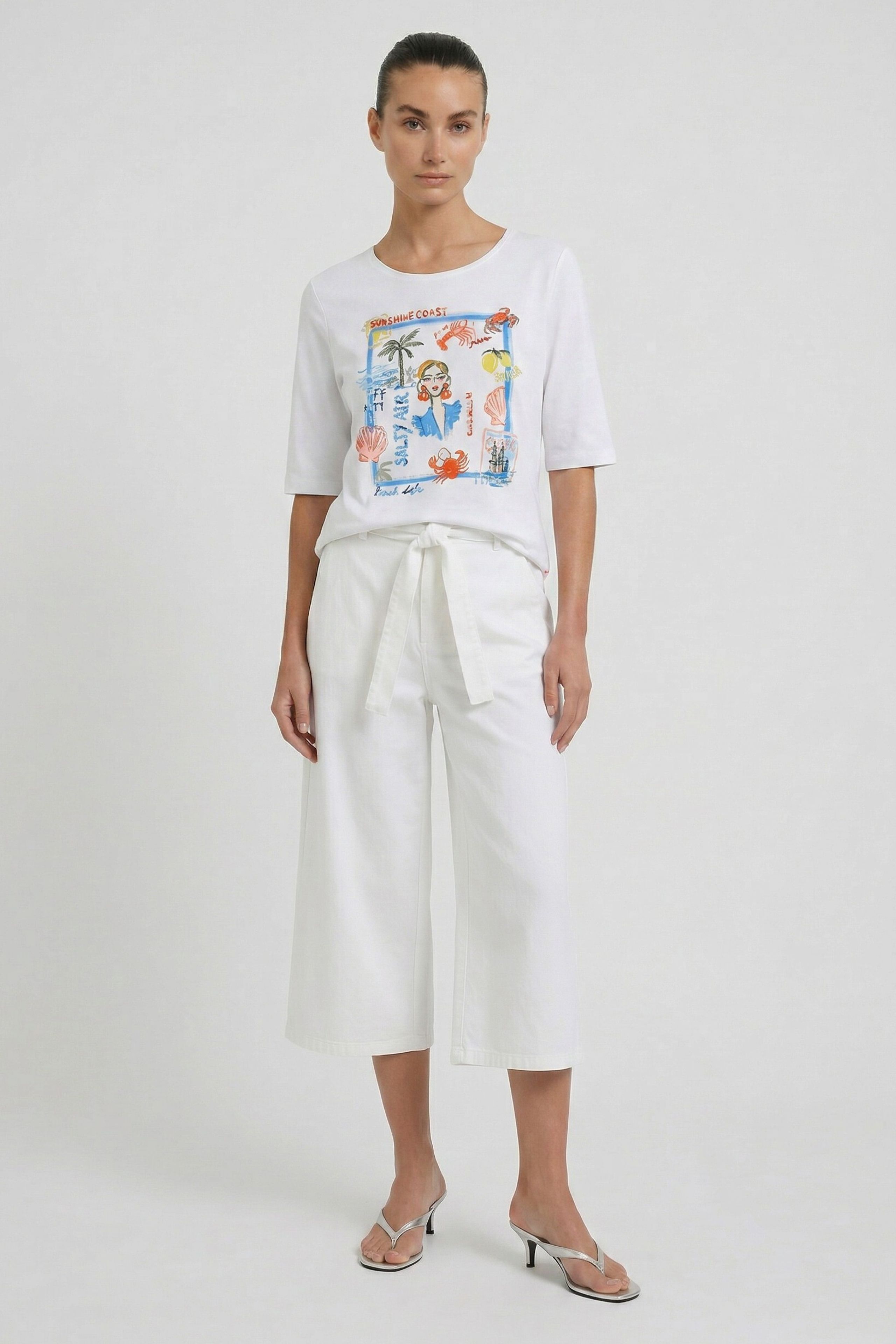 OUI T-Shirt mit Steinchendekoration