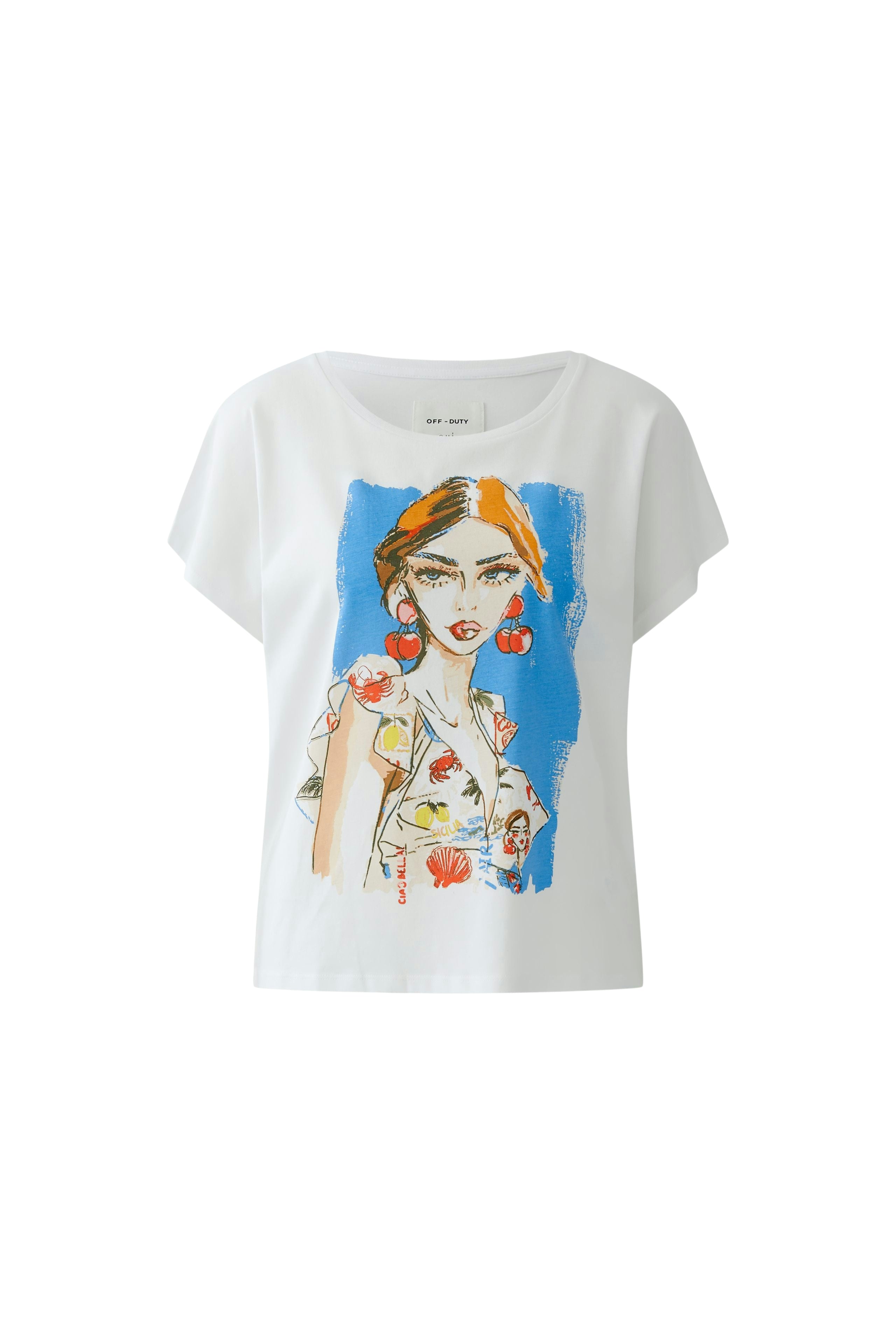 OUI T-Shirt mit großem platzierten Druck