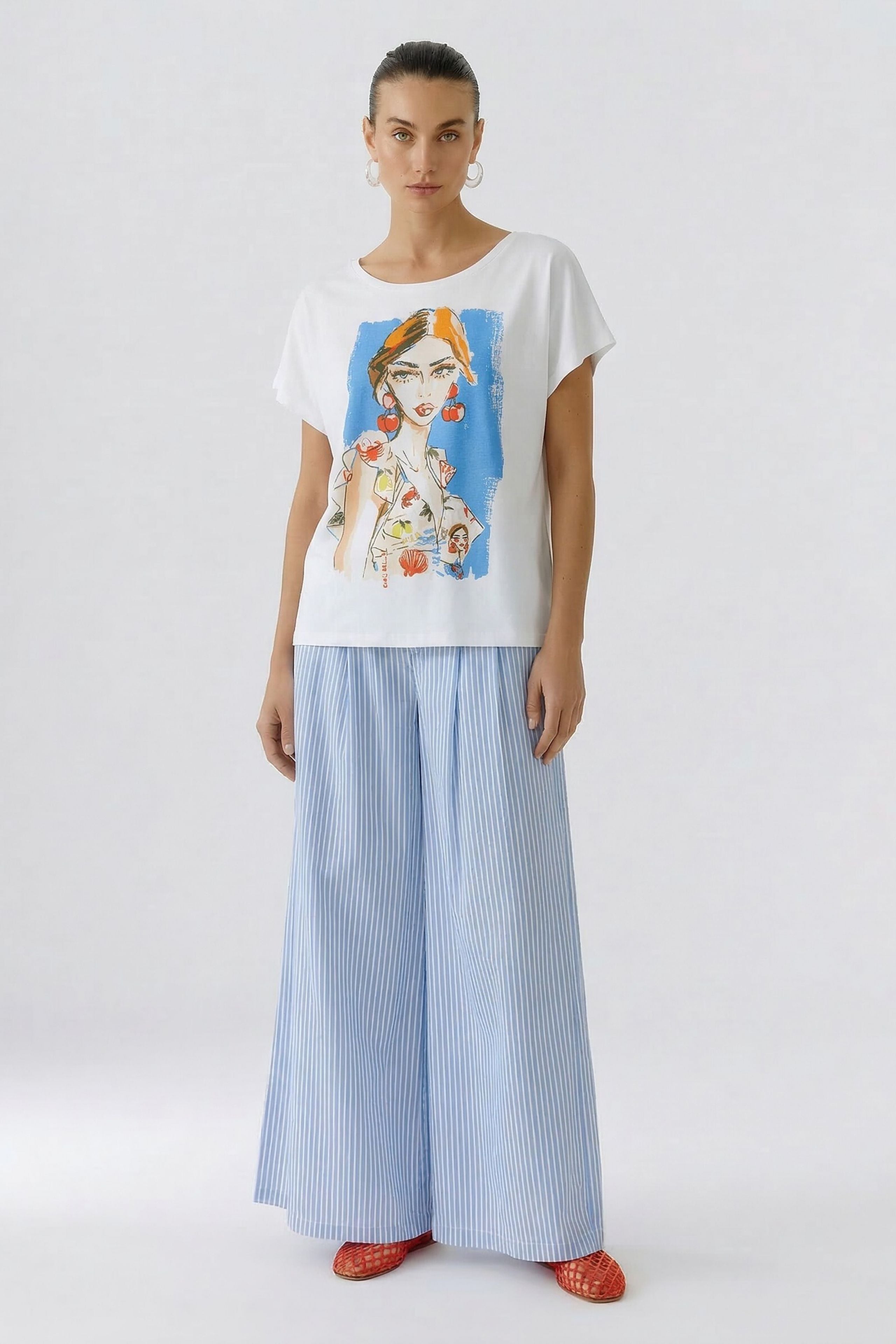 OUI T-Shirt mit großem platzierten Druck