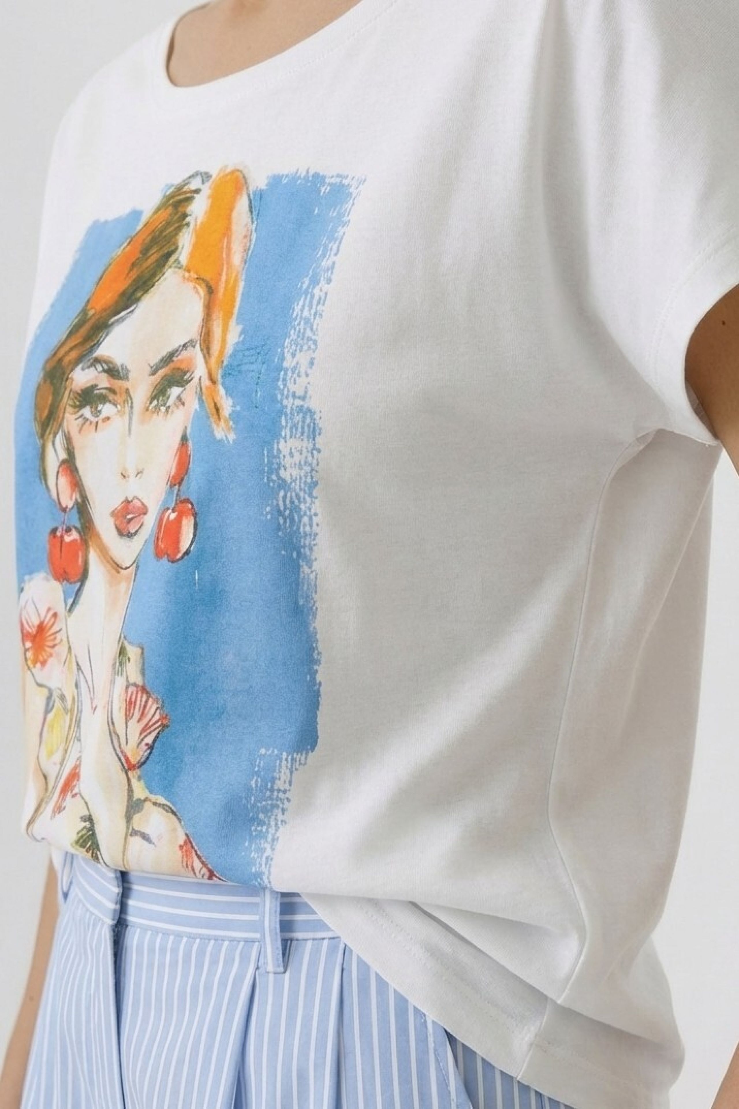 OUI T-Shirt mit großem platzierten Druck