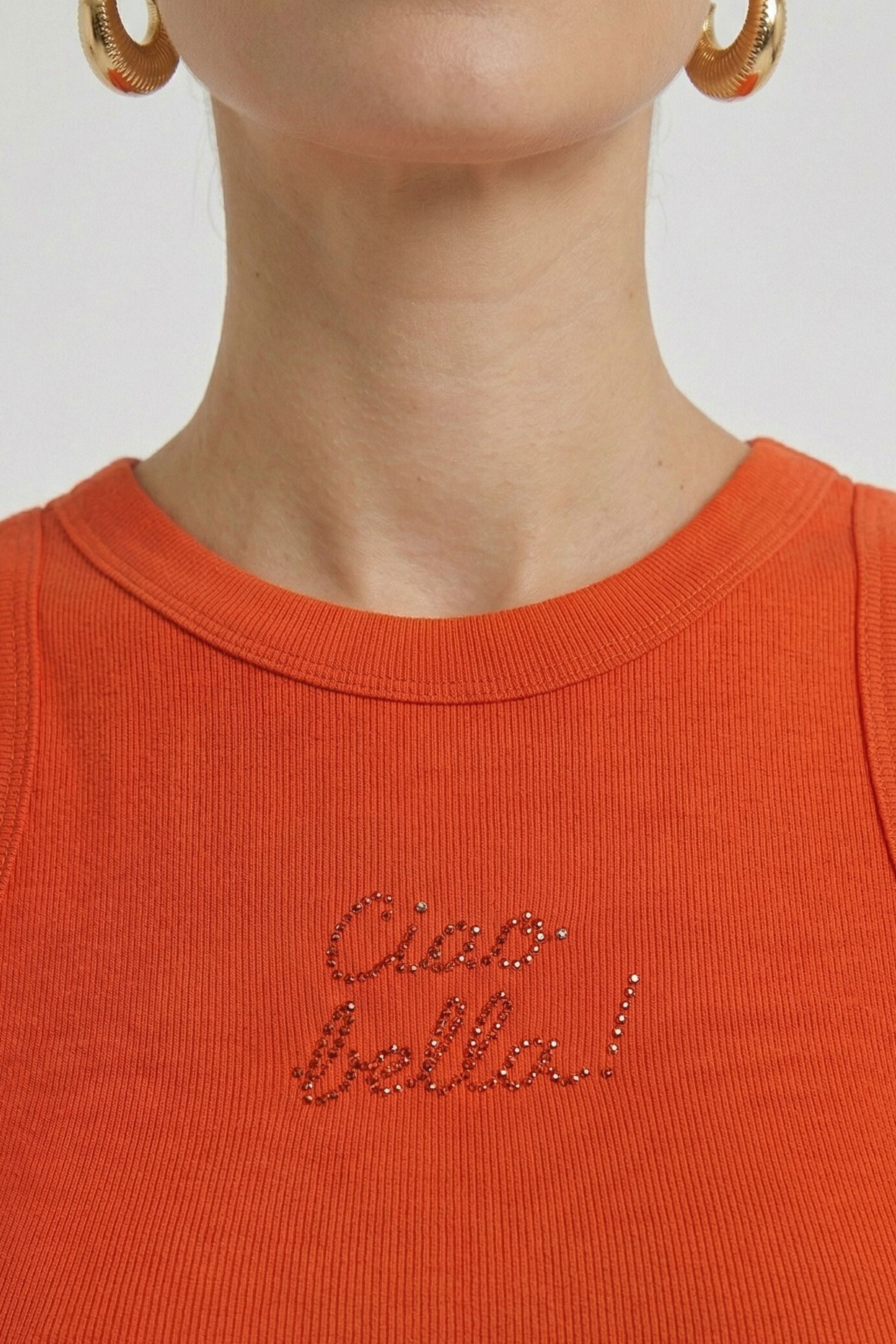 OUI Tank Top mit Steinchen