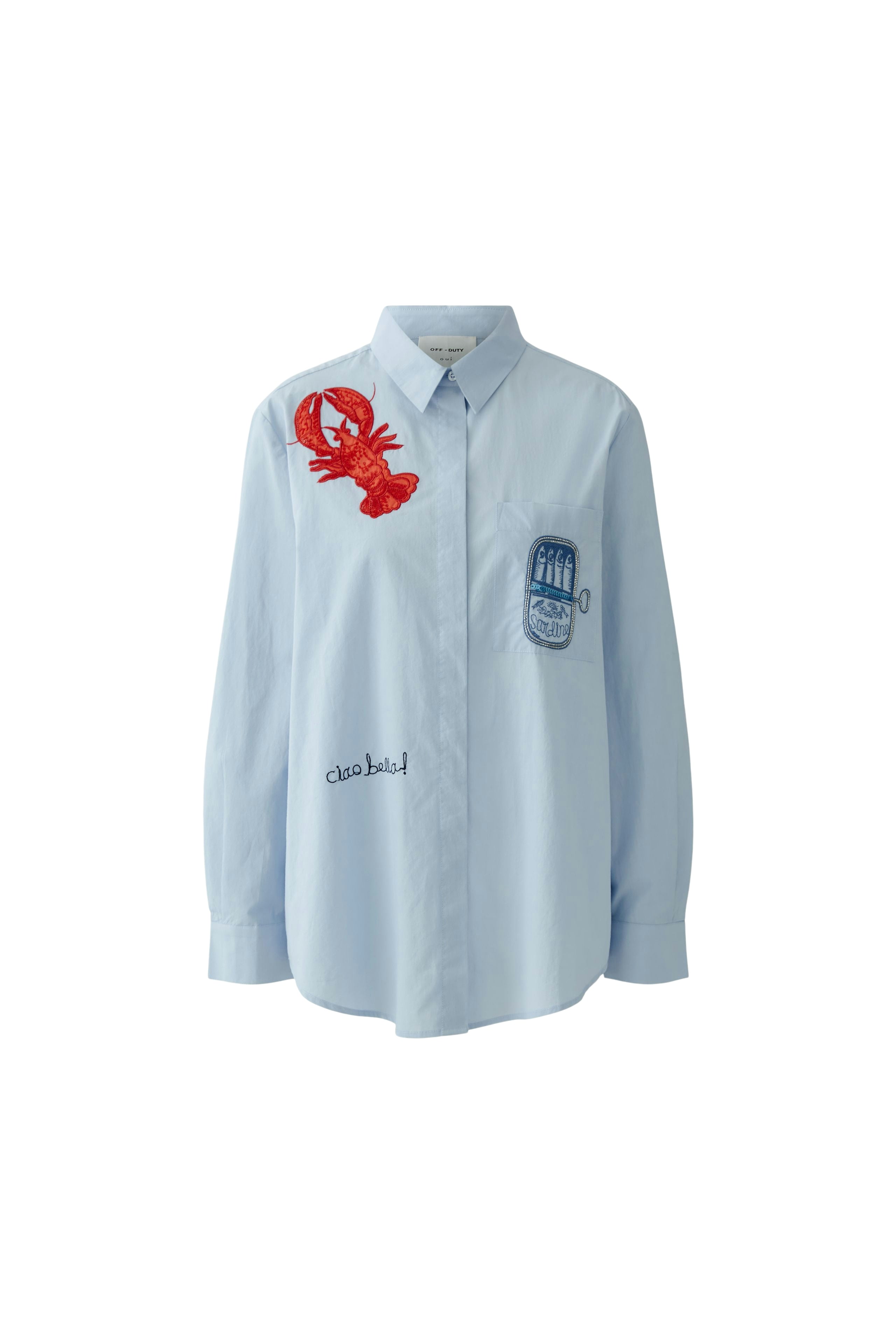 OUI Oversized Longbluse mit aufwändigen Dekorationen