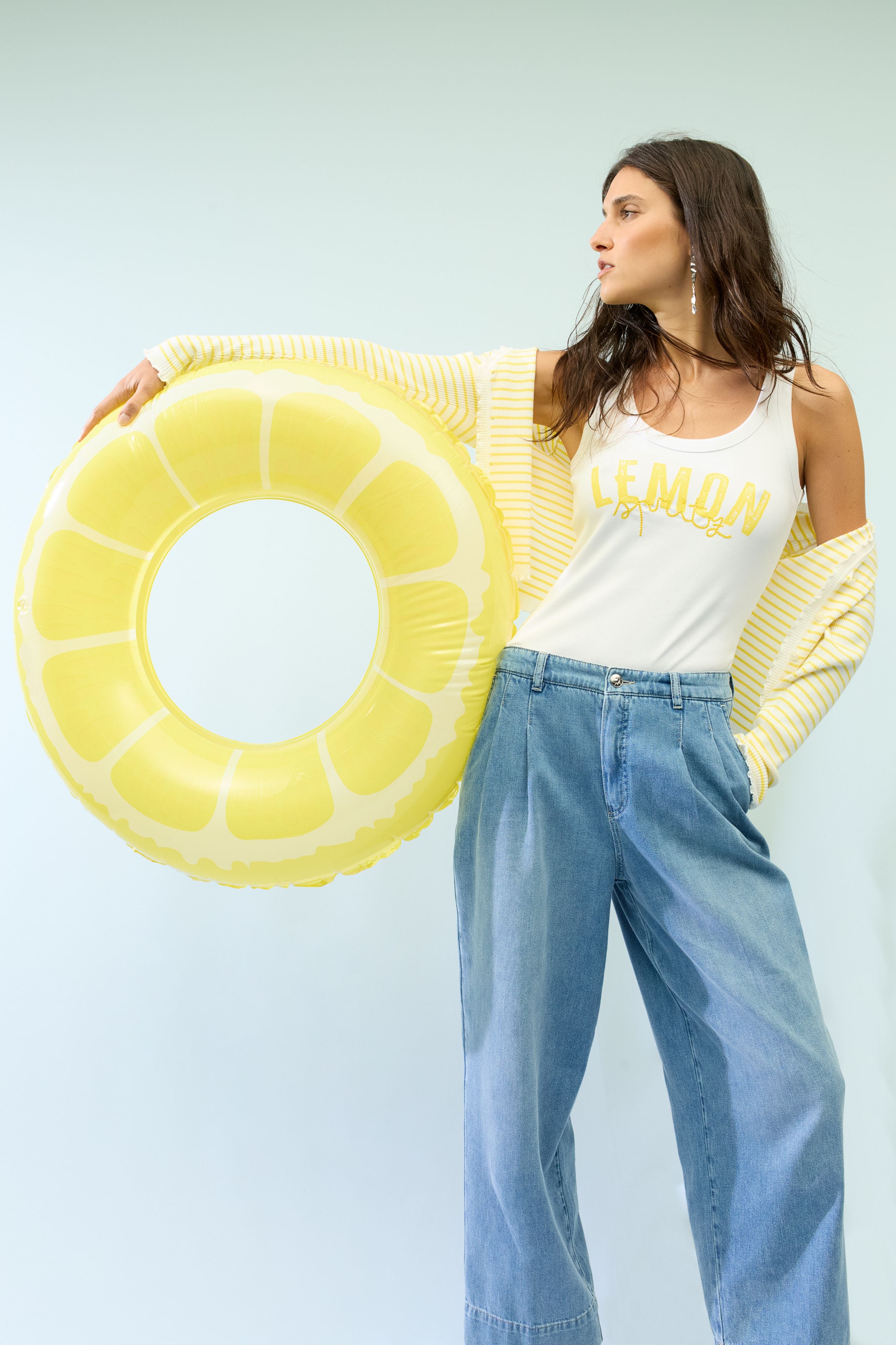 OUI Tank Top mit Lemon Spritz Druck
