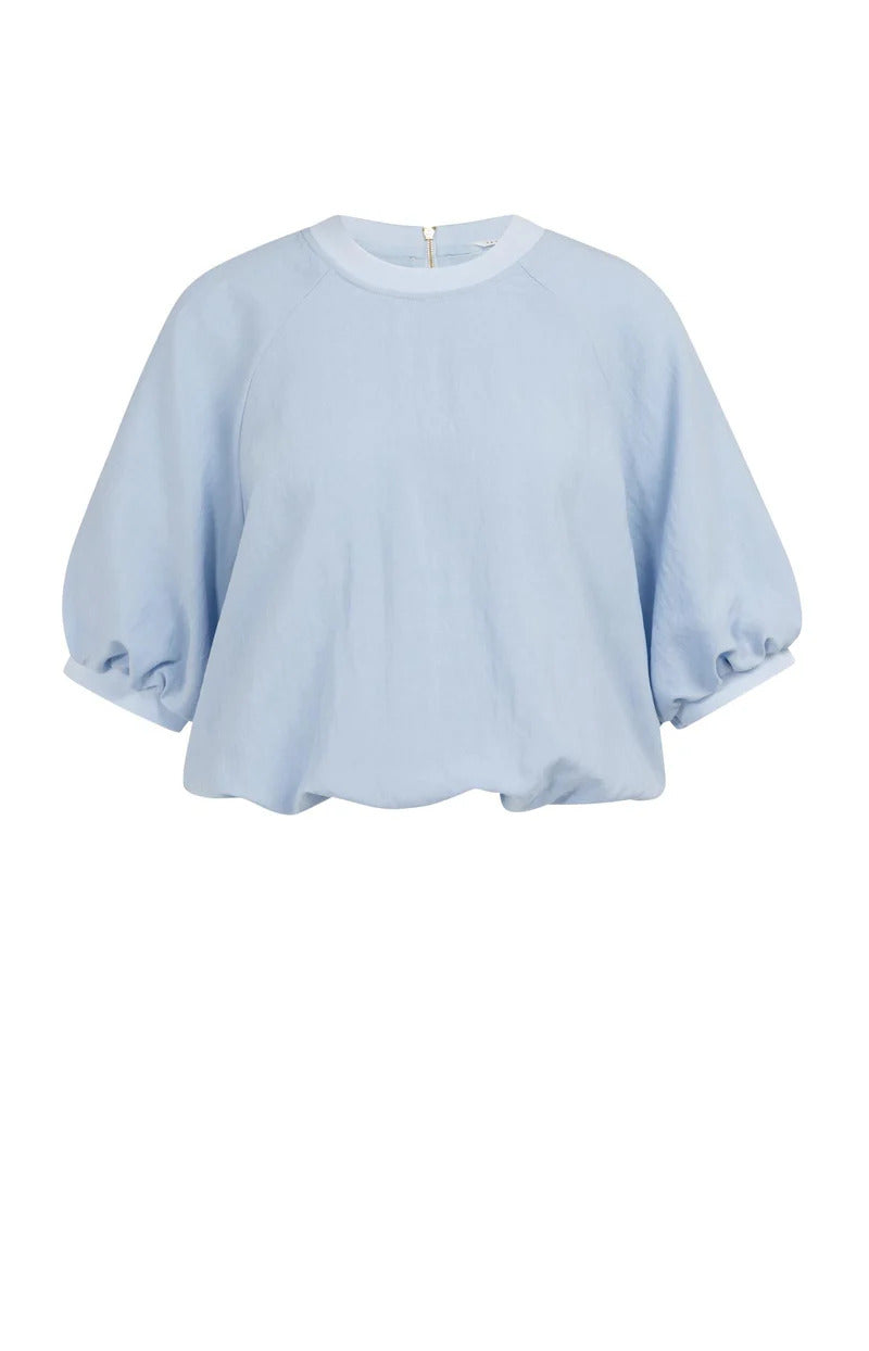 Yaya T-Shirt mit Ballonärmeln und Reißverschluss