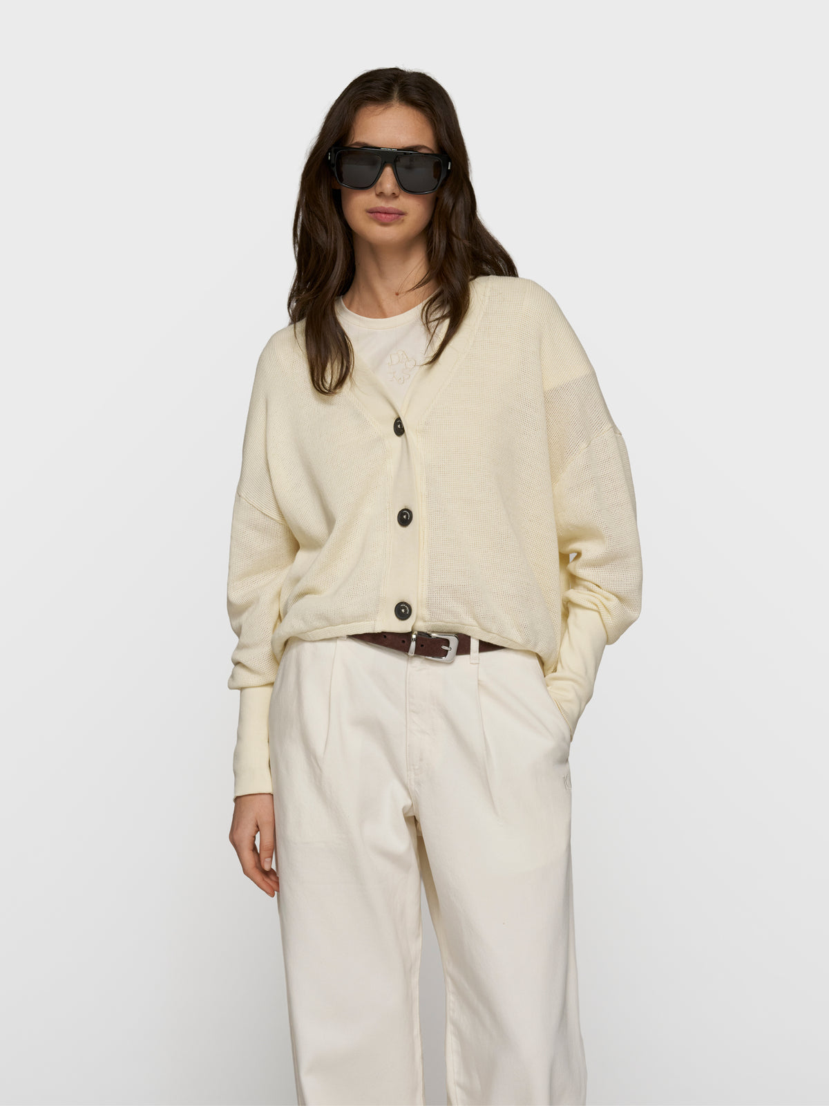 10Days v-neck cardigan mesh