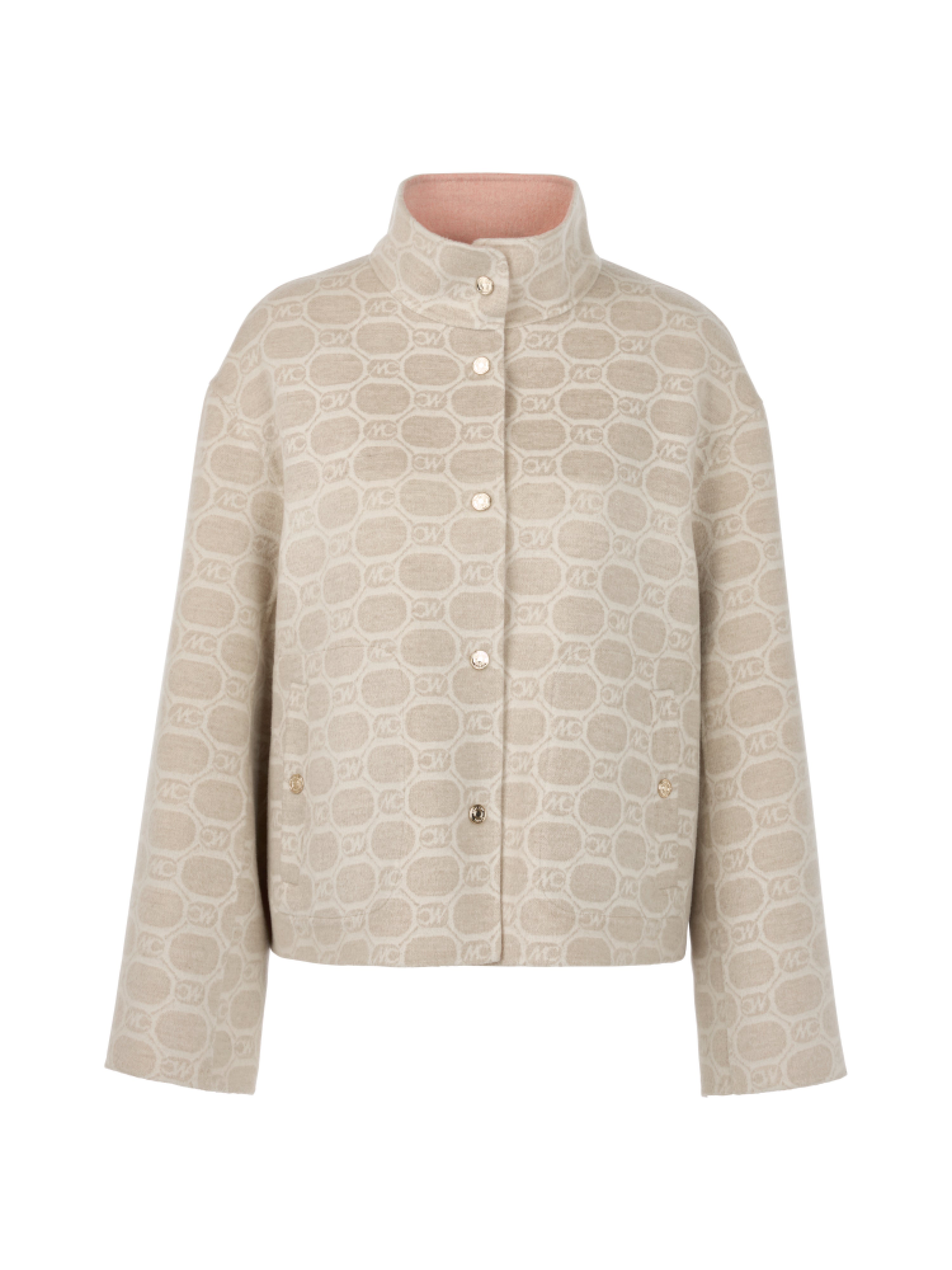 Marc Cain Wollmix-Wendejacke mit Chain-Logo-Print