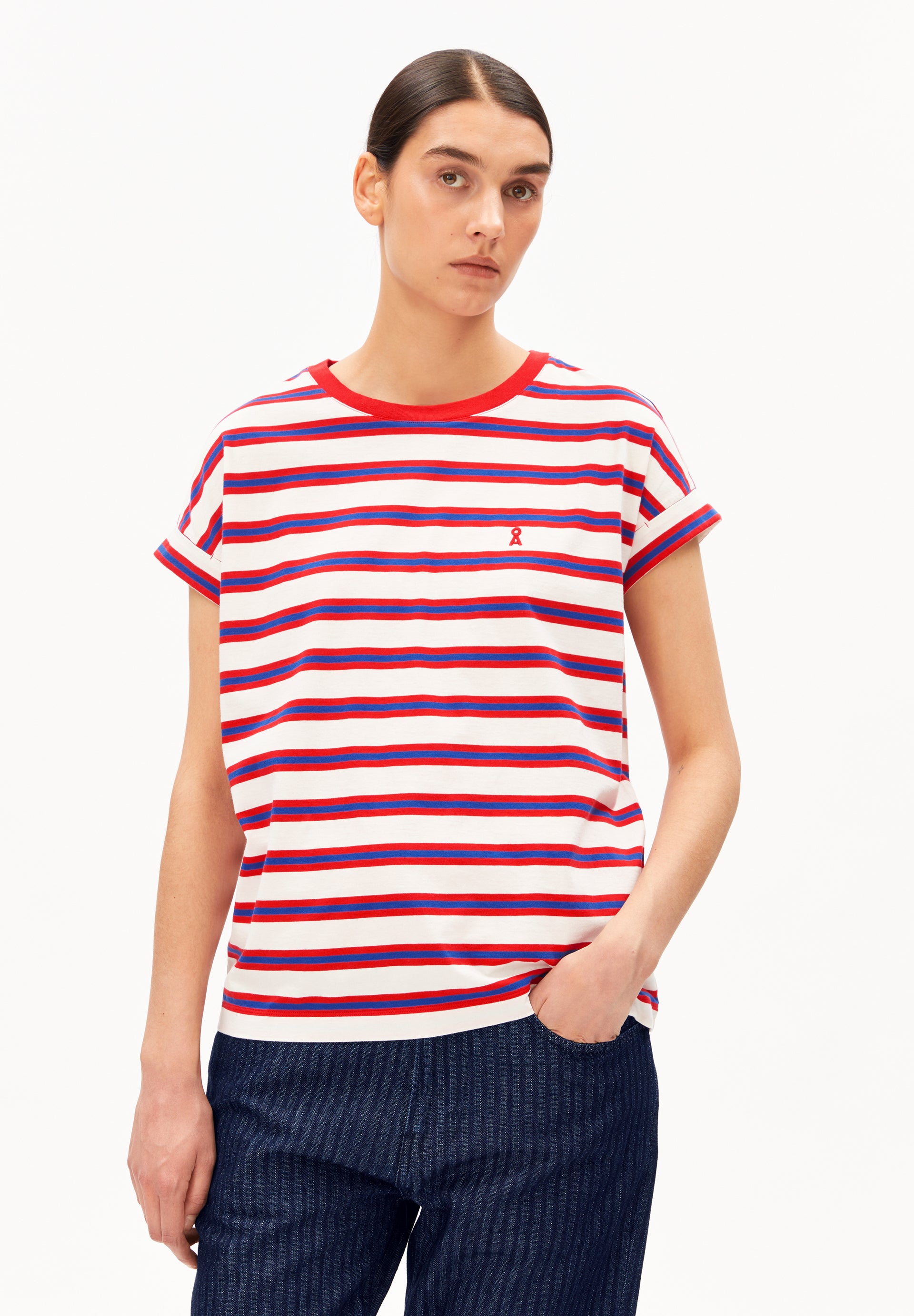 armedangels GESTREIFTES T-SHIRT IDAARA aus Bio-Baumwolle