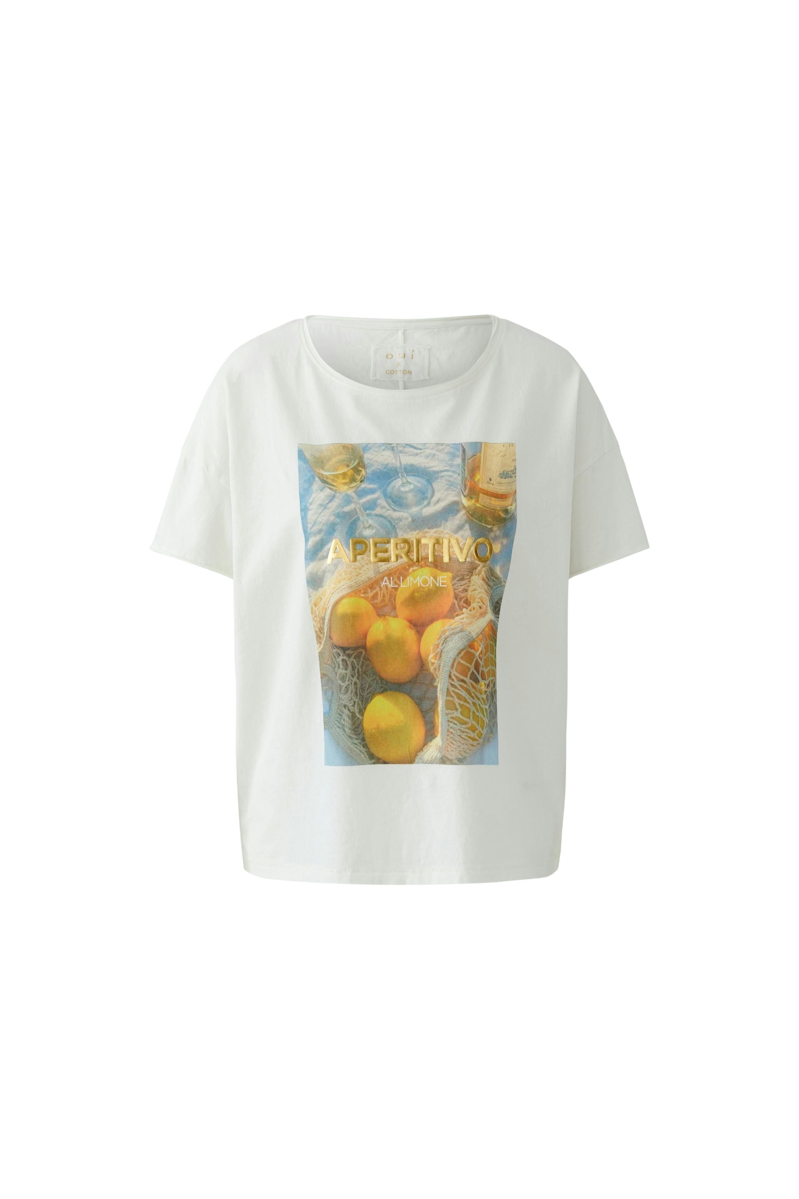 OUI Lässiges oversized T-Shirt mit Zitronendruck