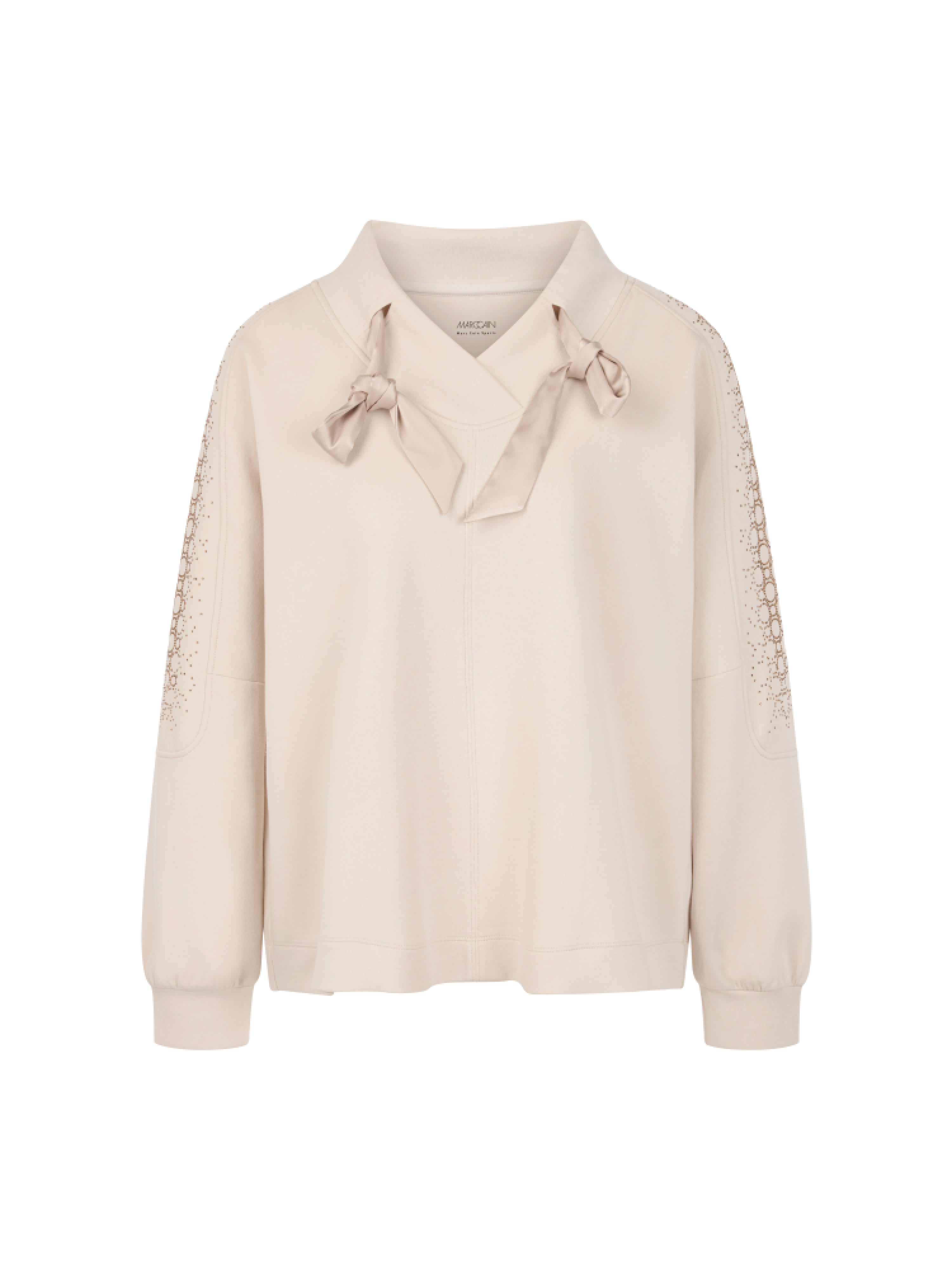 Marc Cain Oversize-Sweatshirt mit Hotfix-Steinen