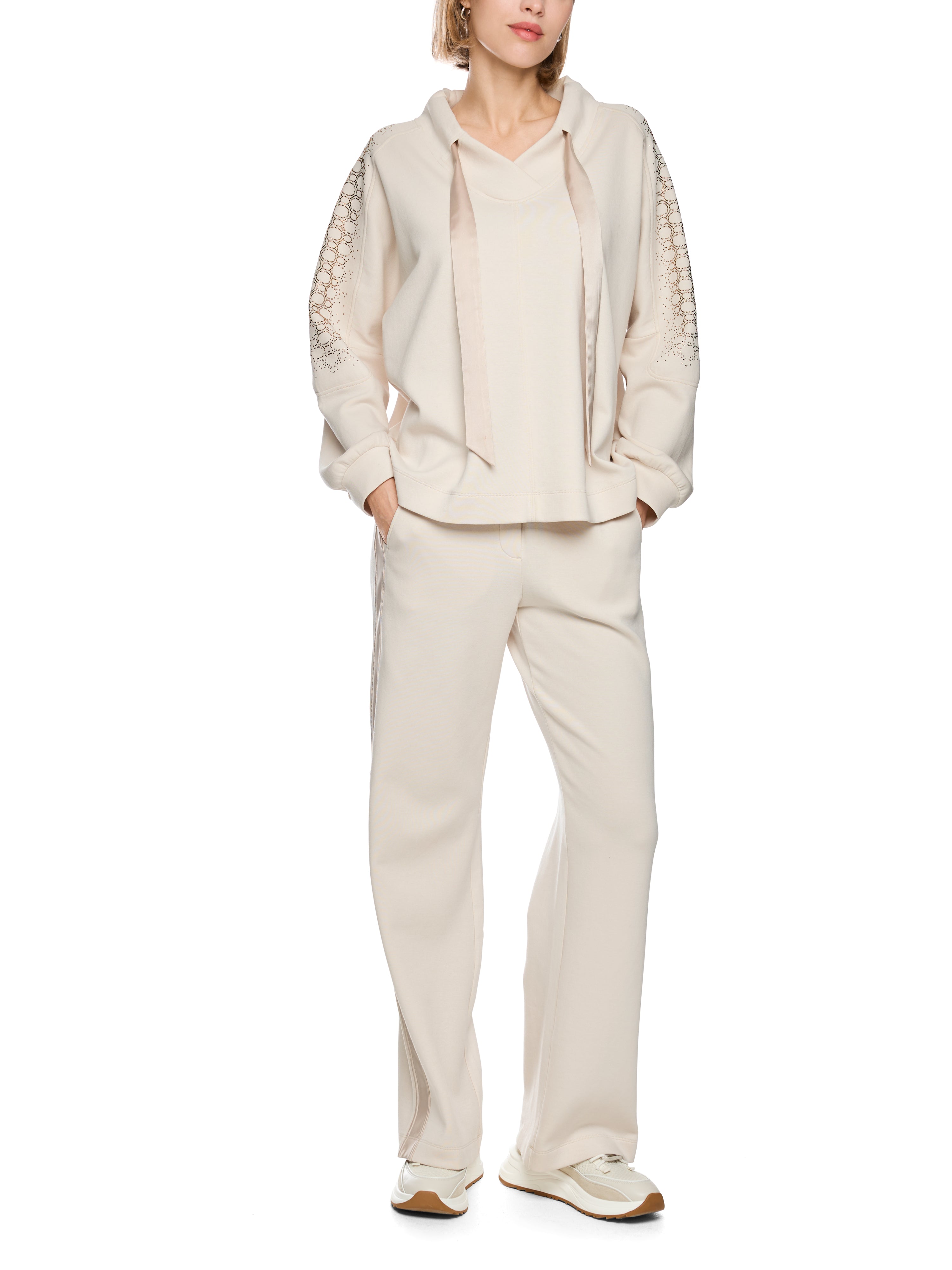 Marc Cain Oversize-Sweatshirt mit Hotfix-Steinen